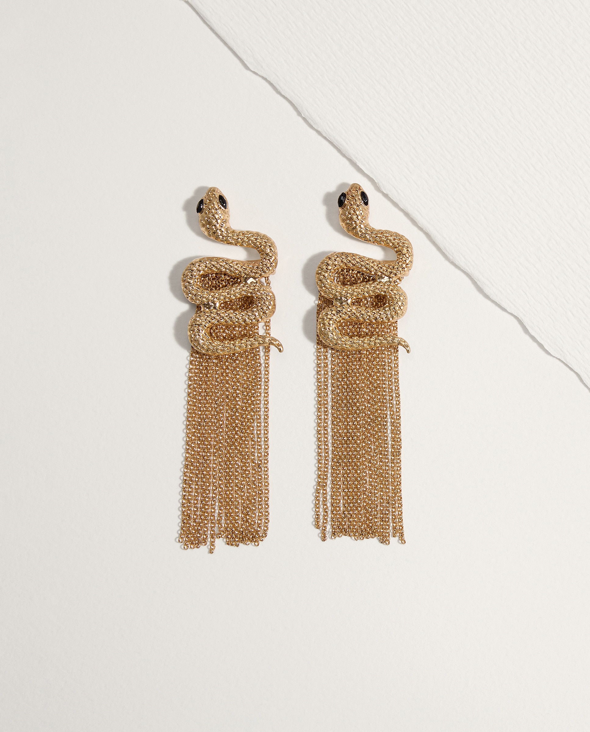 Brincos Compridos de Serpente 390 Ouro-1