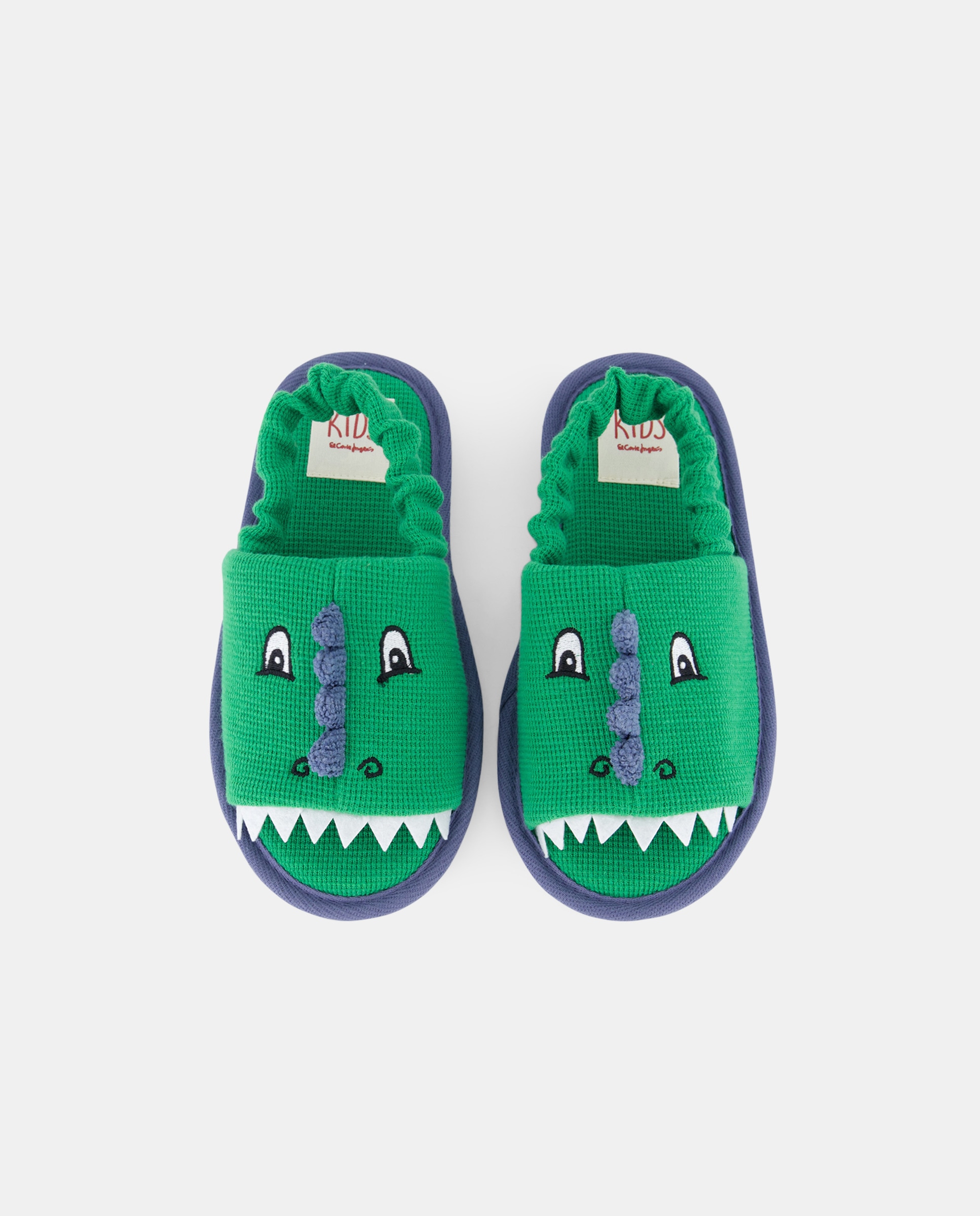 Pantufas com Animal Print de Crocodilo Verde-4