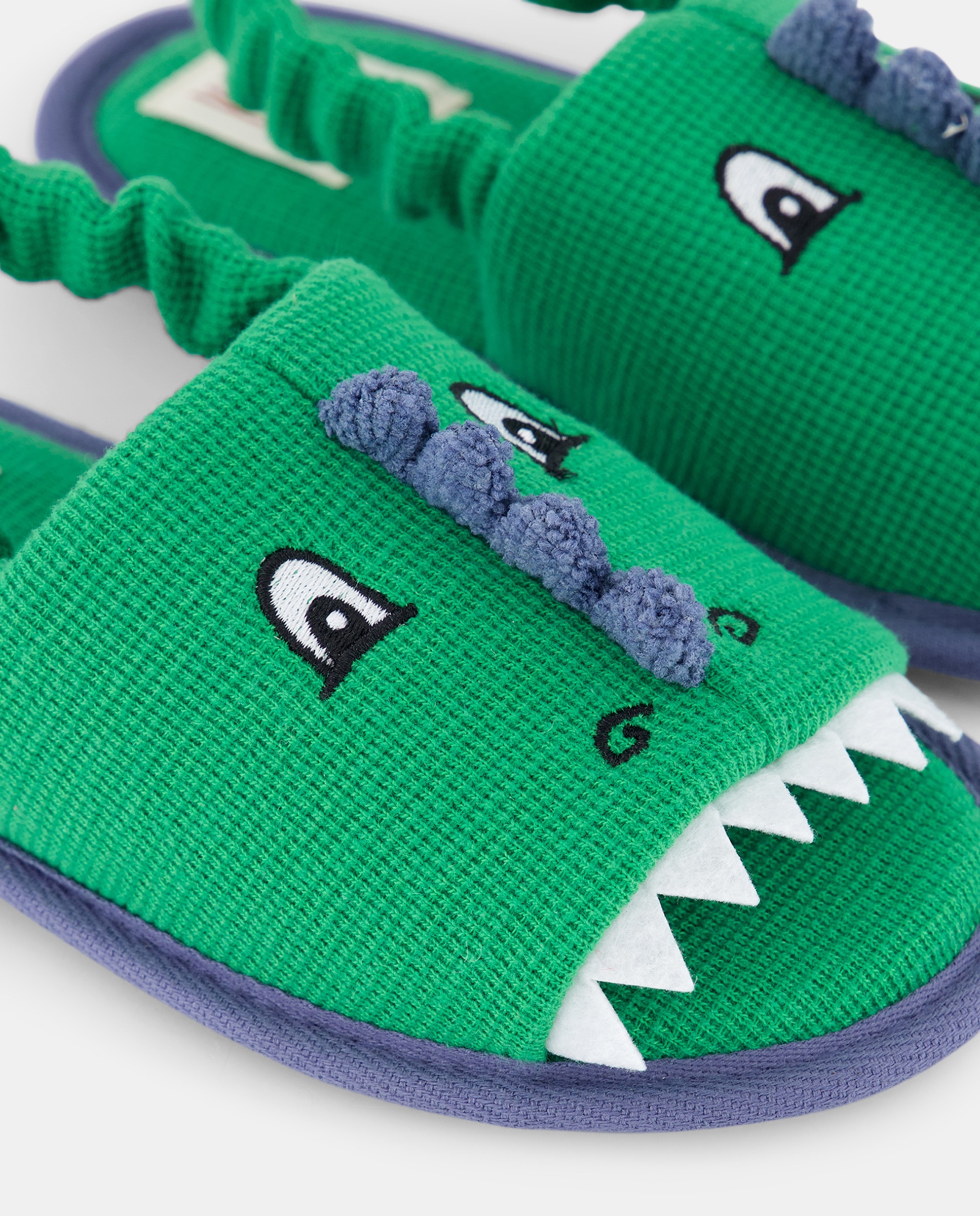 Pantufas com Animal Print de Crocodilo Verde-5