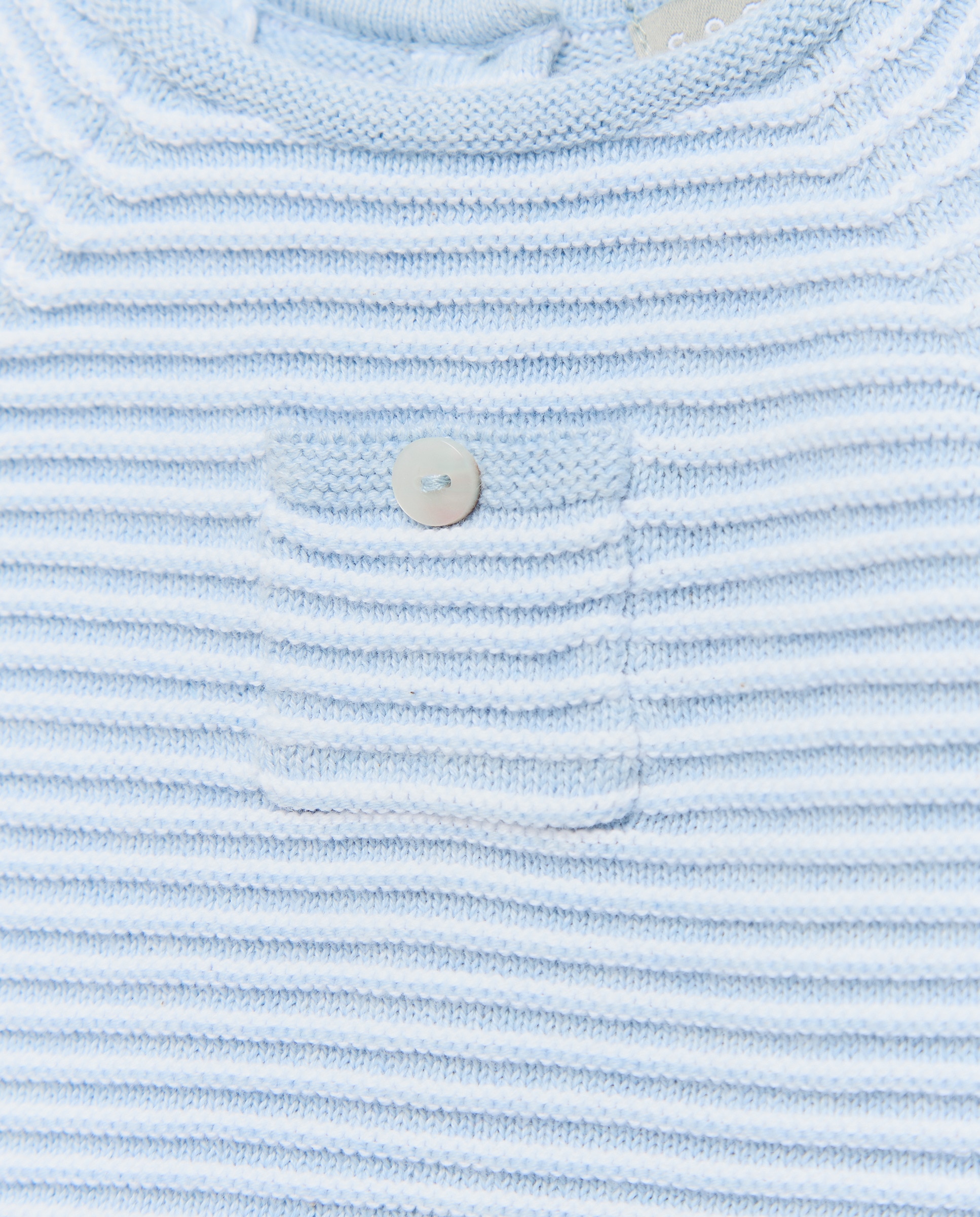 Conjunto de 2 Peças de Tricot de Bebé com Manga Curta e Bolso Azul-4