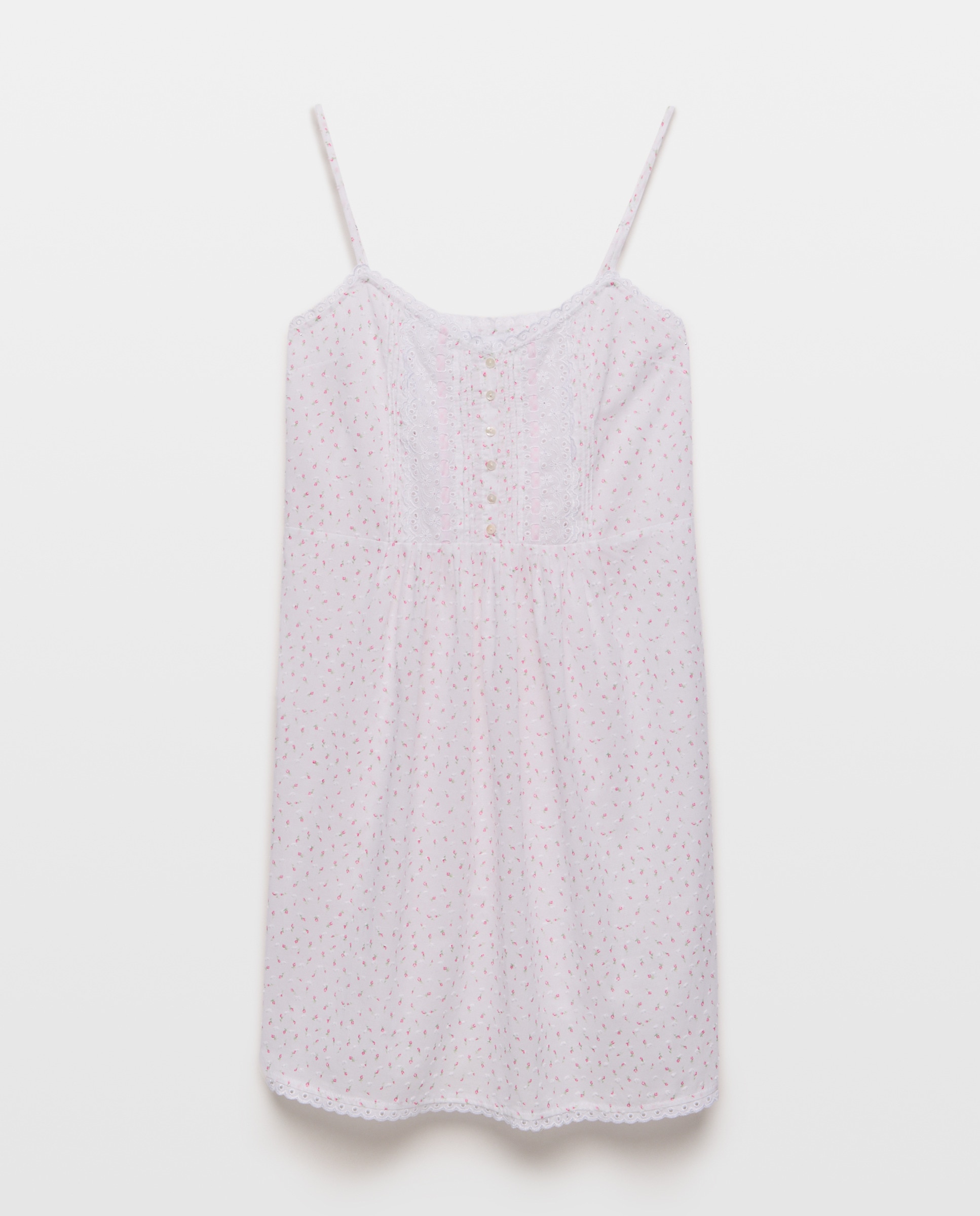 Camisa de Dormir com Alças com Laço Rosa-claro-3