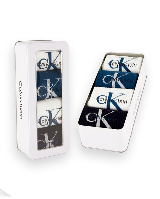 Imagen 0 de Calcetines de media caña de hombre de Calvin Klein Jeans (caja regalo pack de 4)