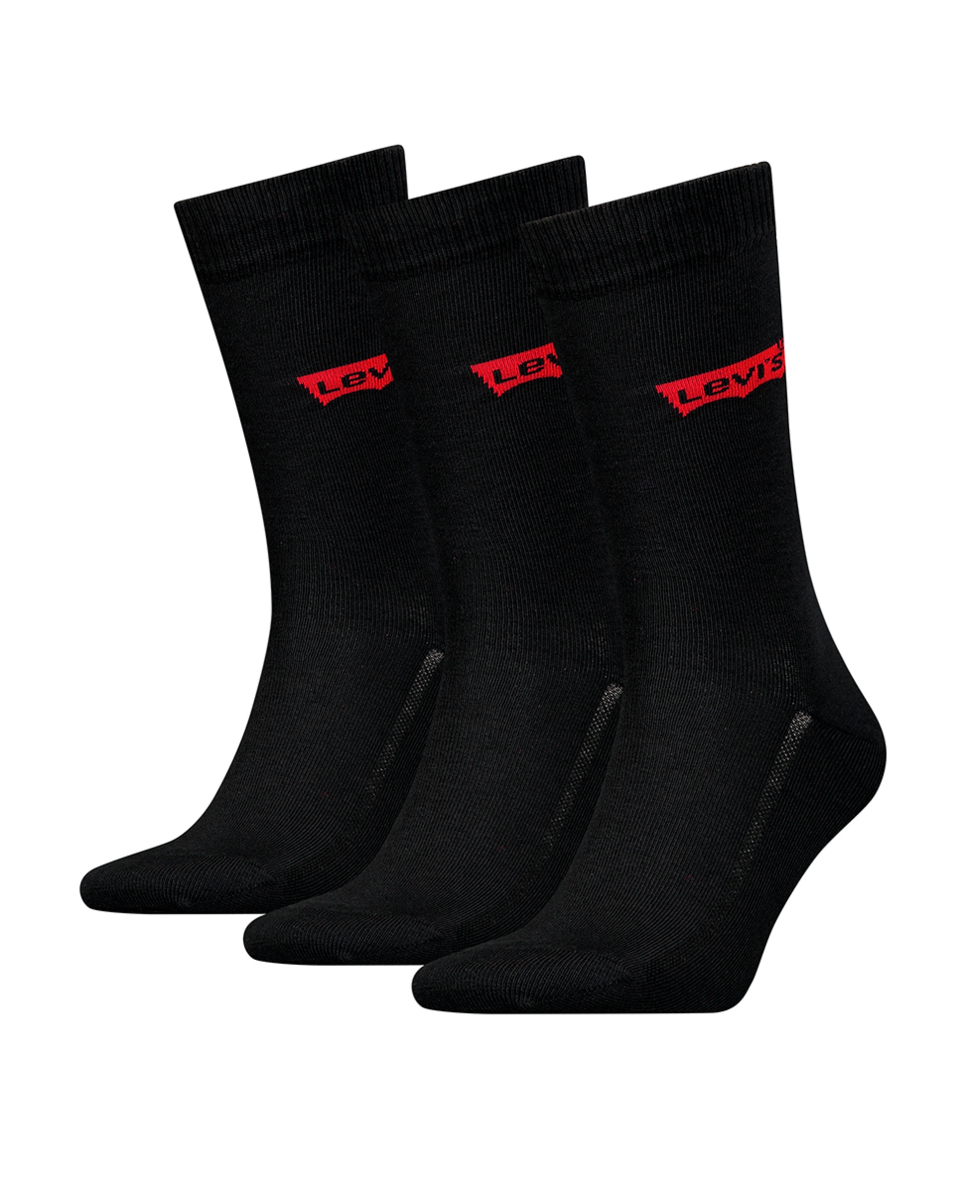 Pack de três pares de meias curtas pretas Preto-4