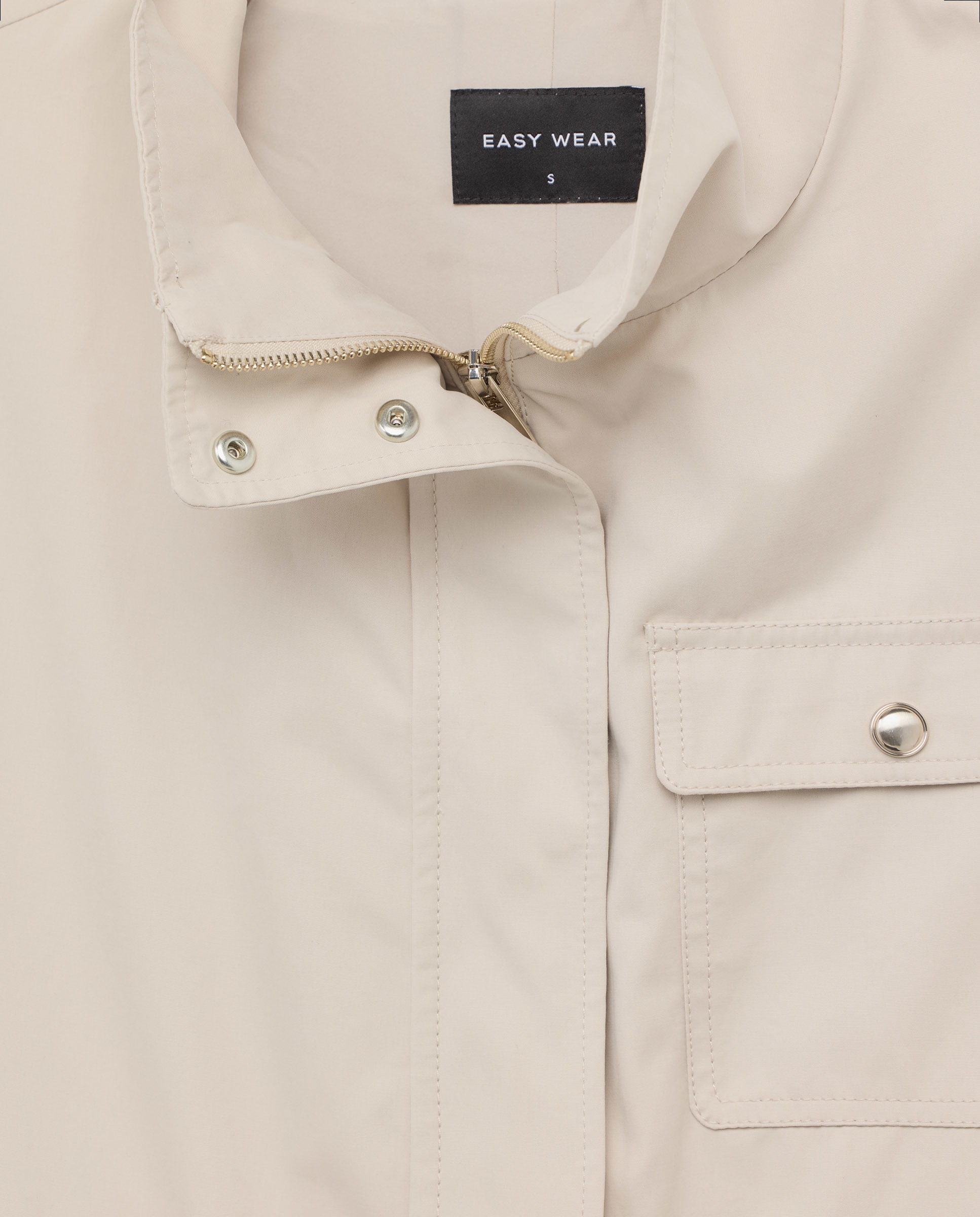 Casaco Safari Liso de Algodão 850 Pedra-6