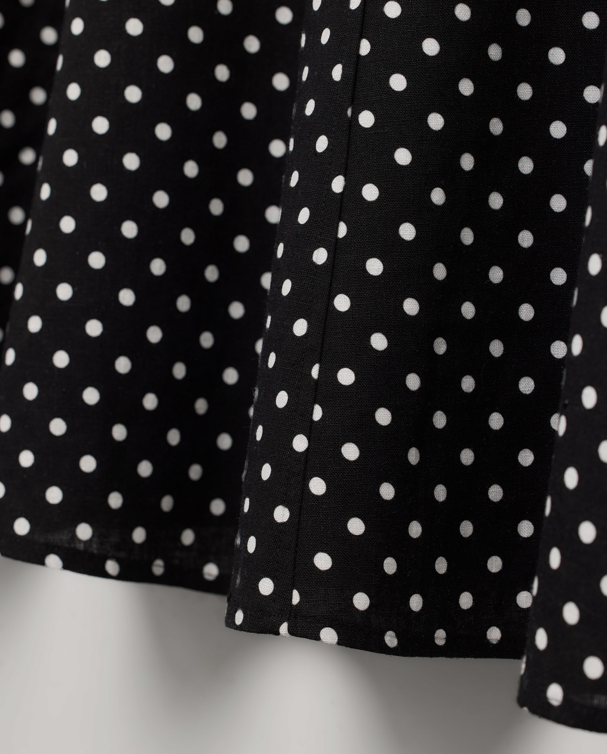 Saia midi com linho Preto-5