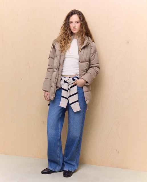 Imagem 0 de Casaco Acolchoado com Efeito de Peça Dupla