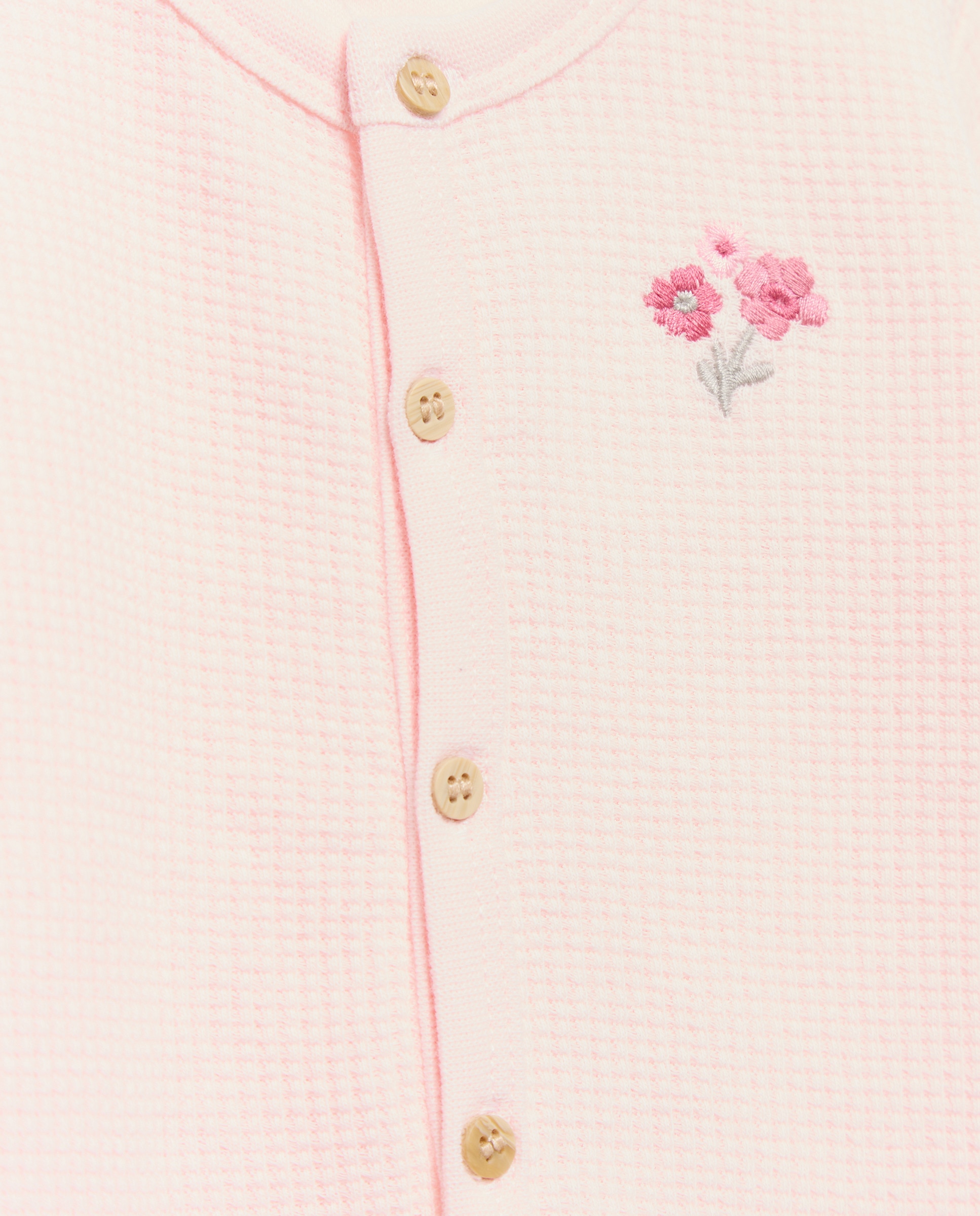 Babygrow Comprido de Bebé com Estrutura 220 Rosa Pálido-3