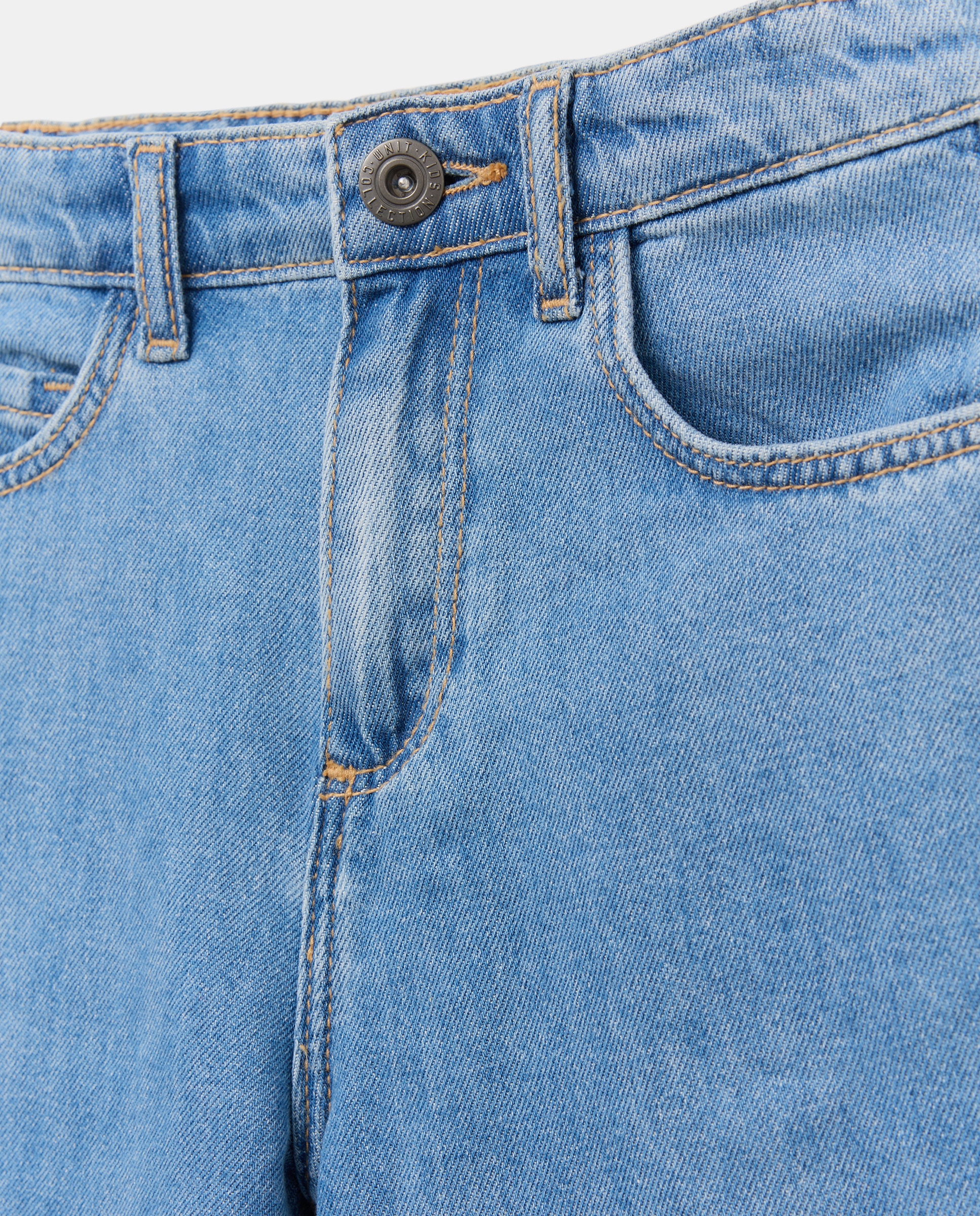 Bermuda de niño denim 5 bolsillos Cerúleo-3