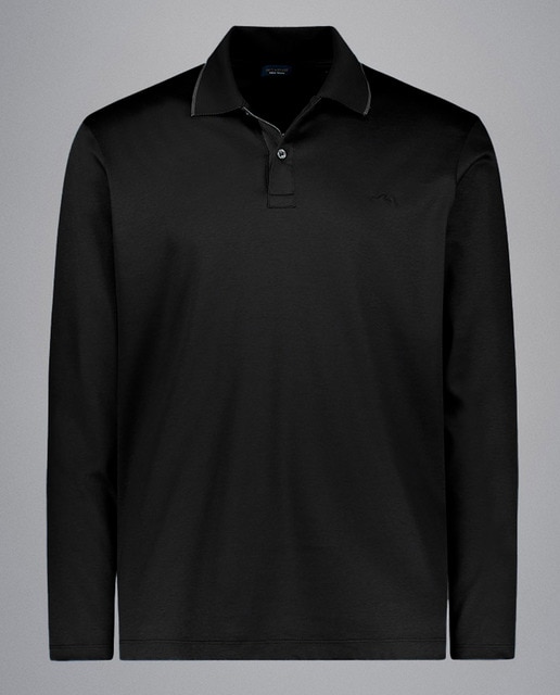 Imagen 0 de Polo de hombre manga larga con contrastes cuello logo pecho tallas grandes