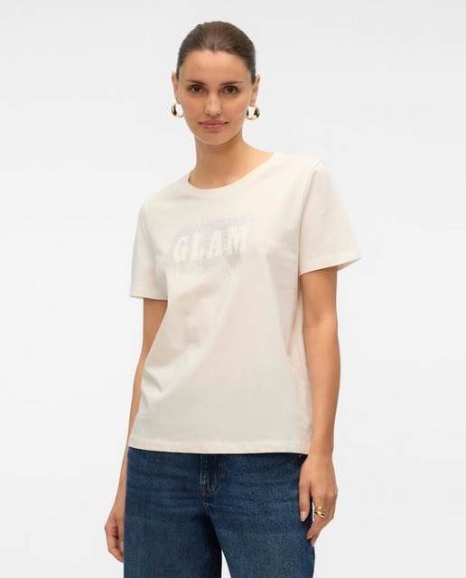 Imagen 0 de Camiseta de manga corta de mujer con brillos