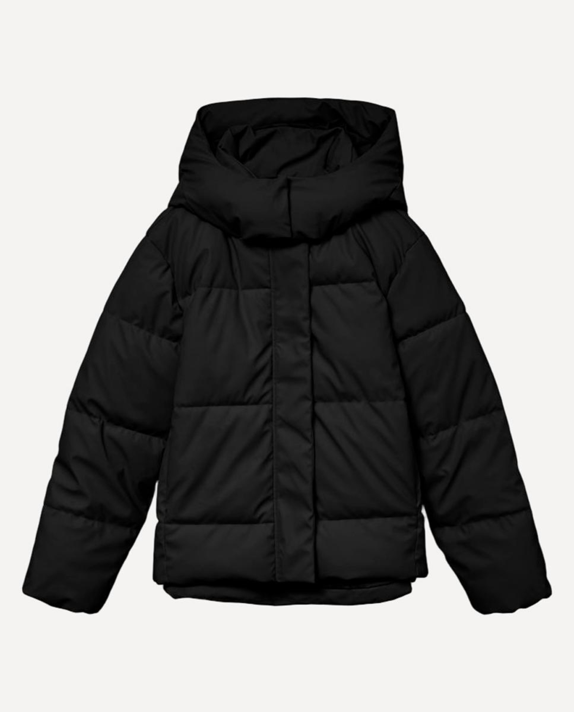 Sobretudo Acolchoado com Gorro Preto-6