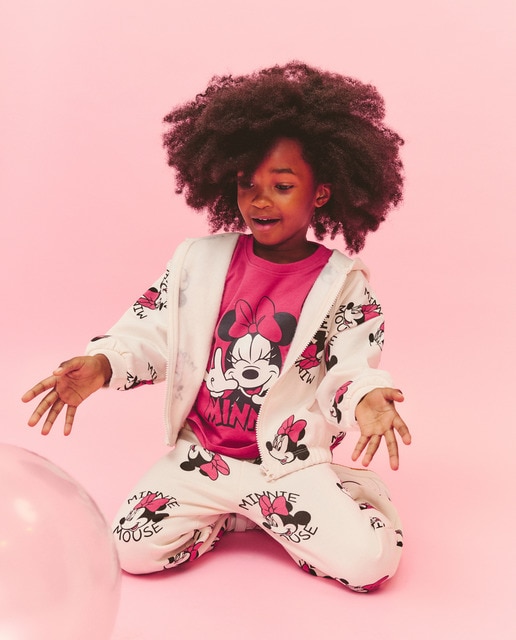 Imagem 0 de Conjunto de Três Peças: Sweatshirt Aberta com Capuz e Calças Minnie