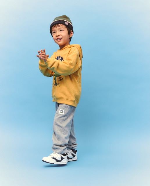 Imagen 0 de Conjunto de 2 piezas largo sudadera cerrada con capucha dinosaurio y pantalón felpa de niño