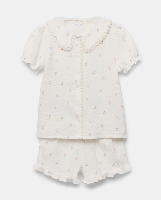 Imagen 0 de Pijama de niña corto de gasa estampado