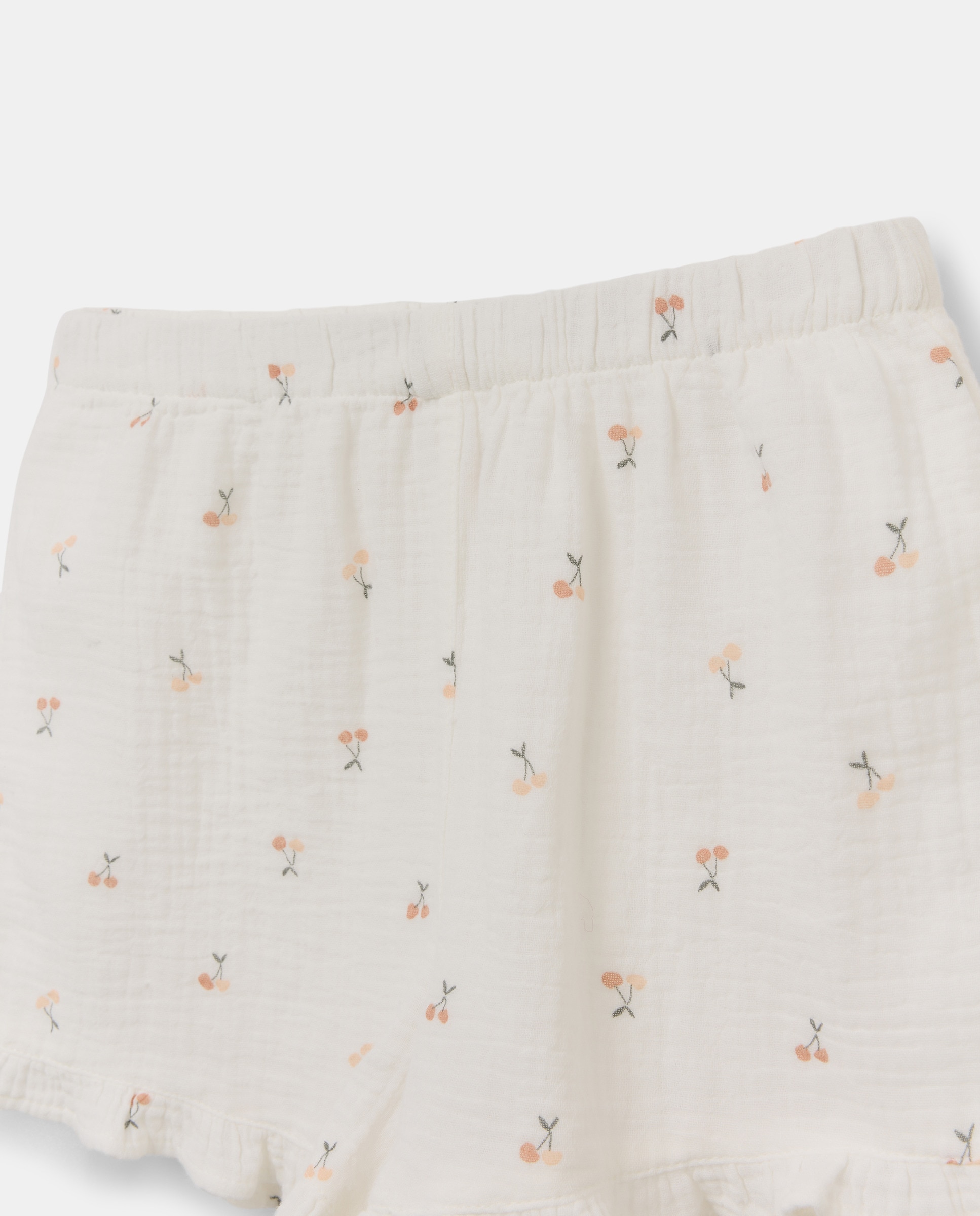 Pijama de niña corto de gasa estampado Blanco roto-3