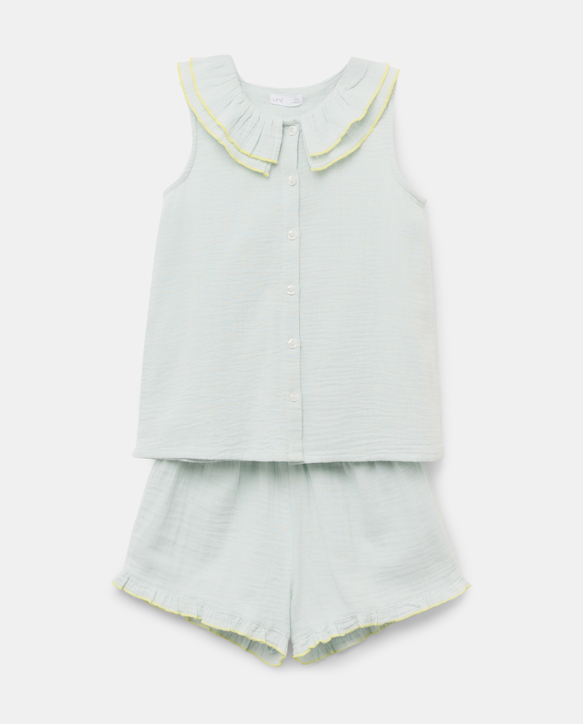 Imagen 0 de Pijama de niña de gasa corto cuello doble