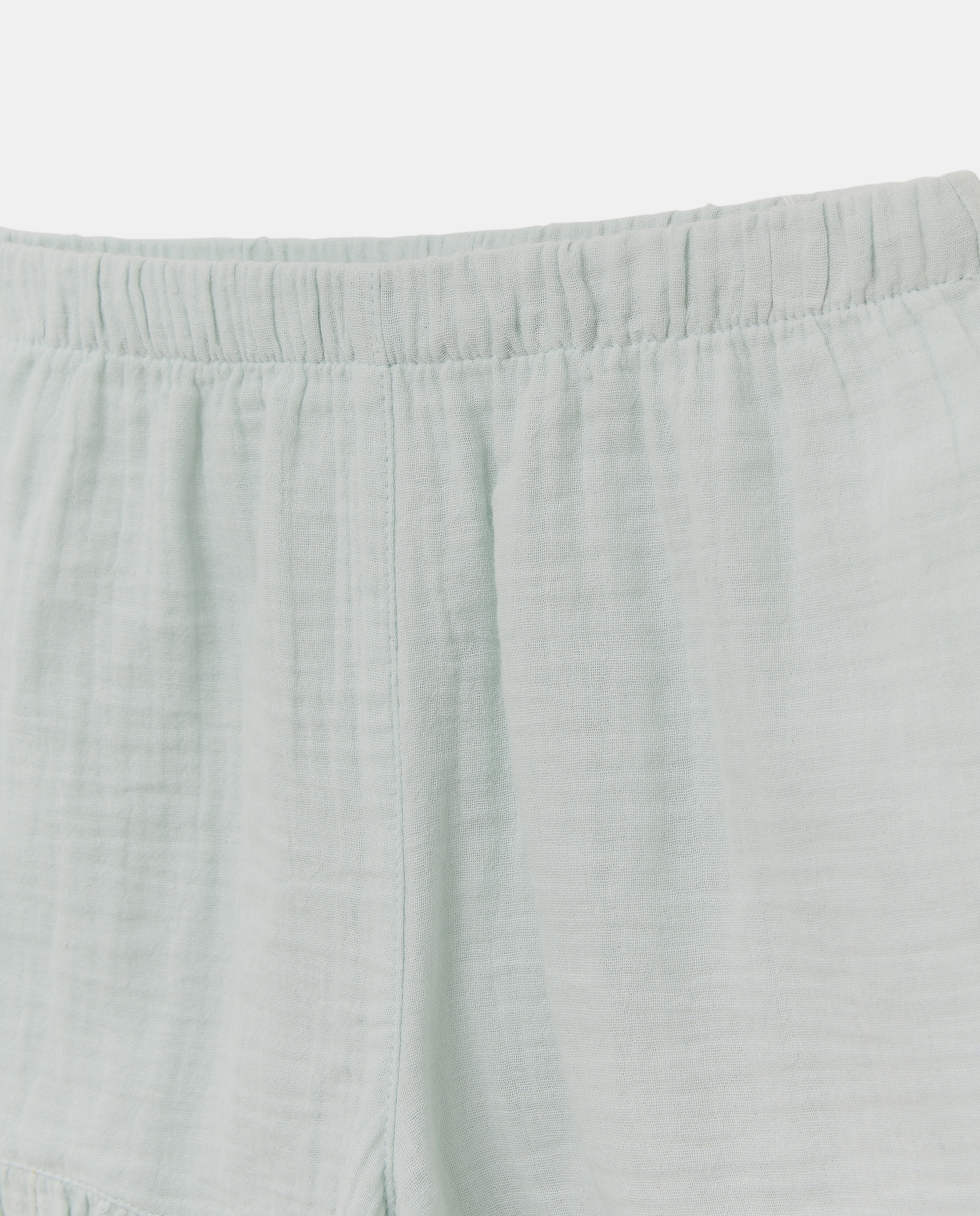 Pijama de niña de gasa corto cuello doble 582 Verde agua-3