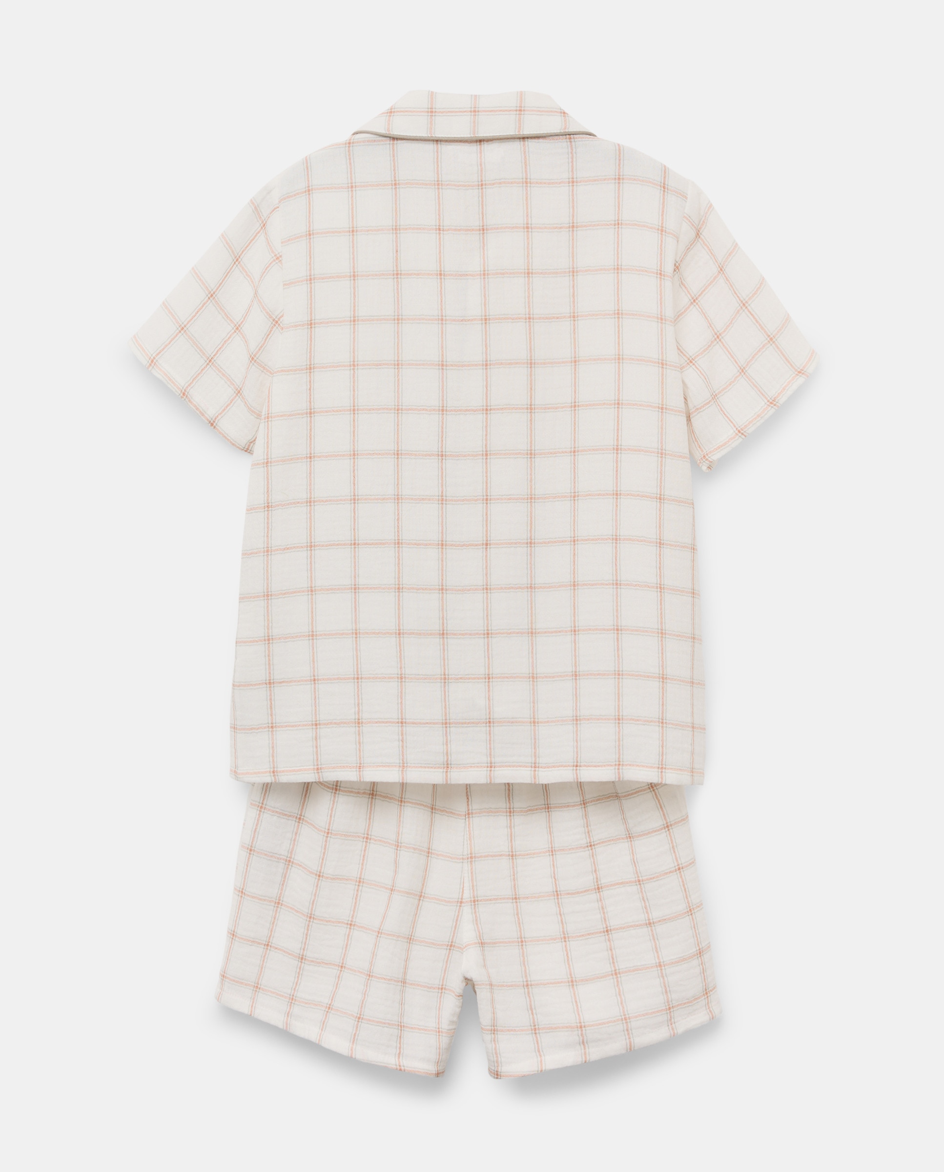 Pijama de niño de gasa corto Blanco roto-2