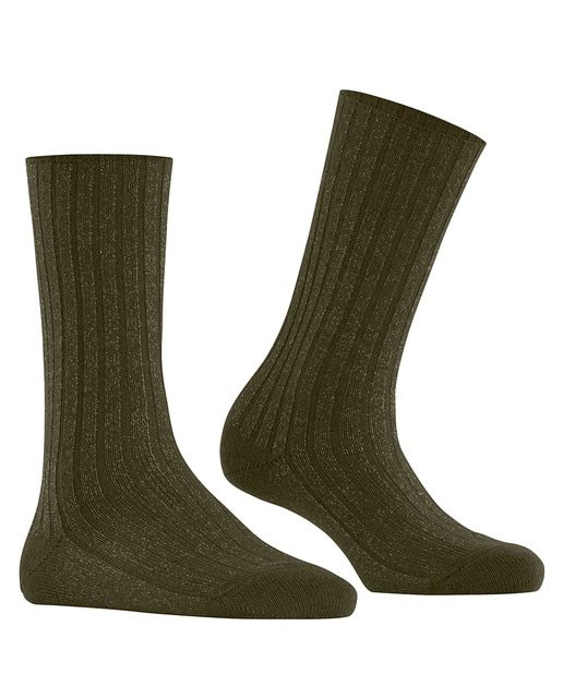 Imagem 0 de Meias Caneladas com Efeito de Fio Metalizado