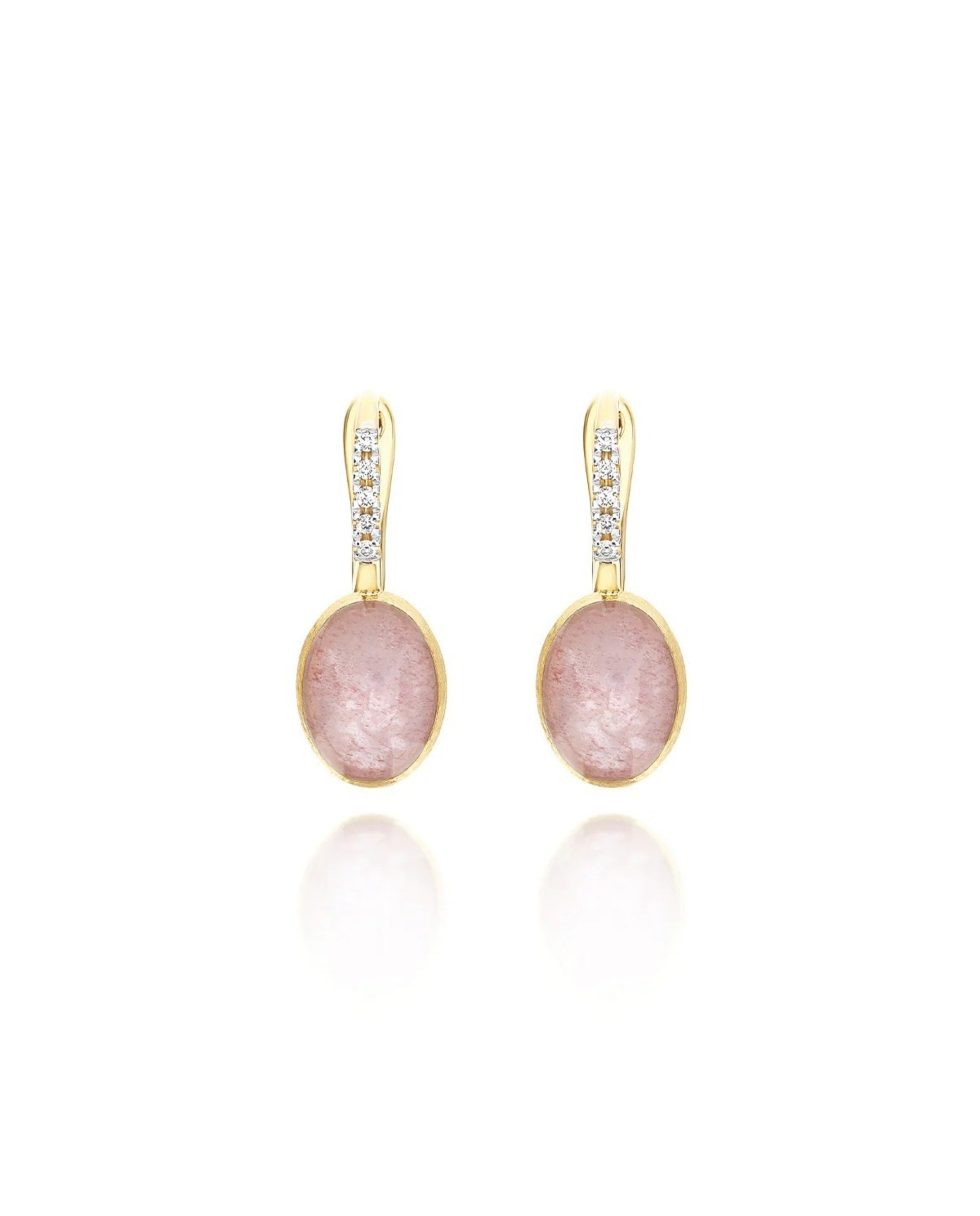 Imagem 0 de Brincos "Boules" em Ouro, Diamantes e Quartz Strawberry (small)