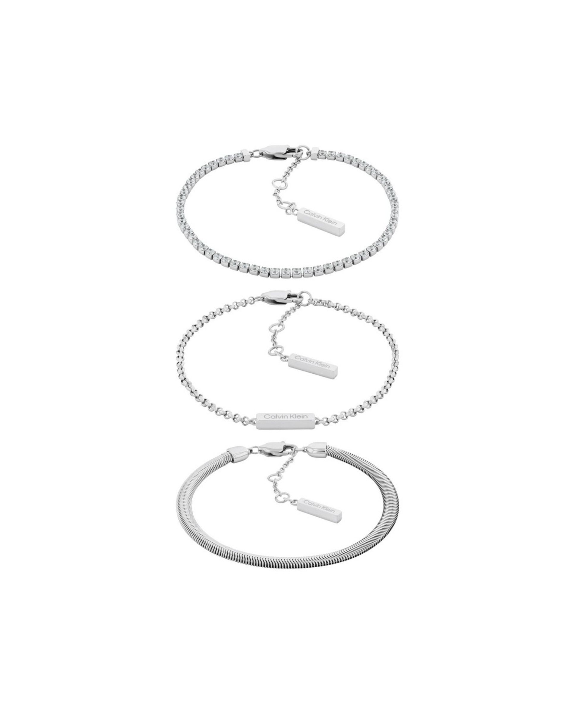 Pulseiras Trio de Aço Prata-1