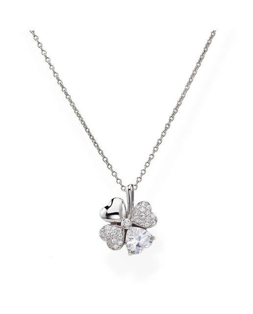 Imagem 0 de Colar Quadicuore Ródio e Zircões Branco