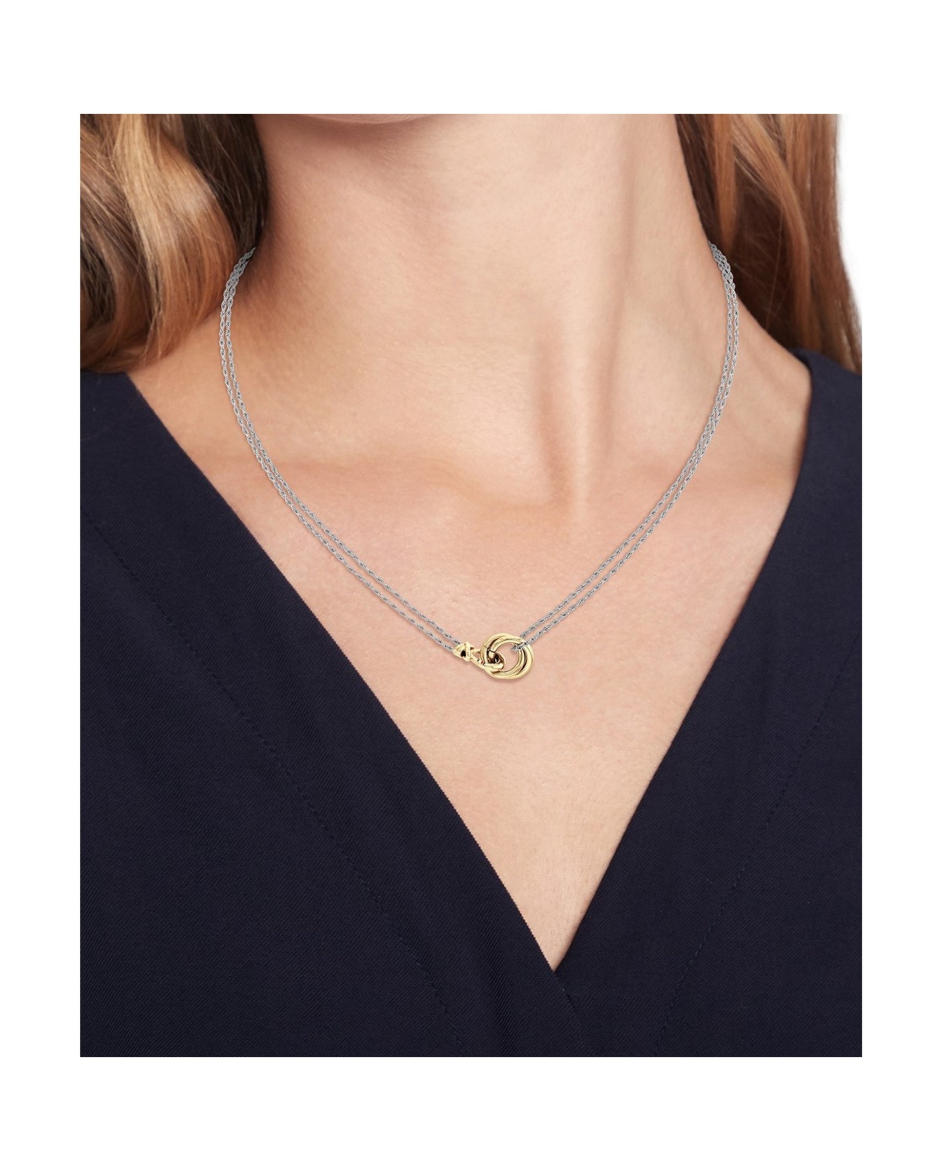 Colar Aço Bicolor Nó 2