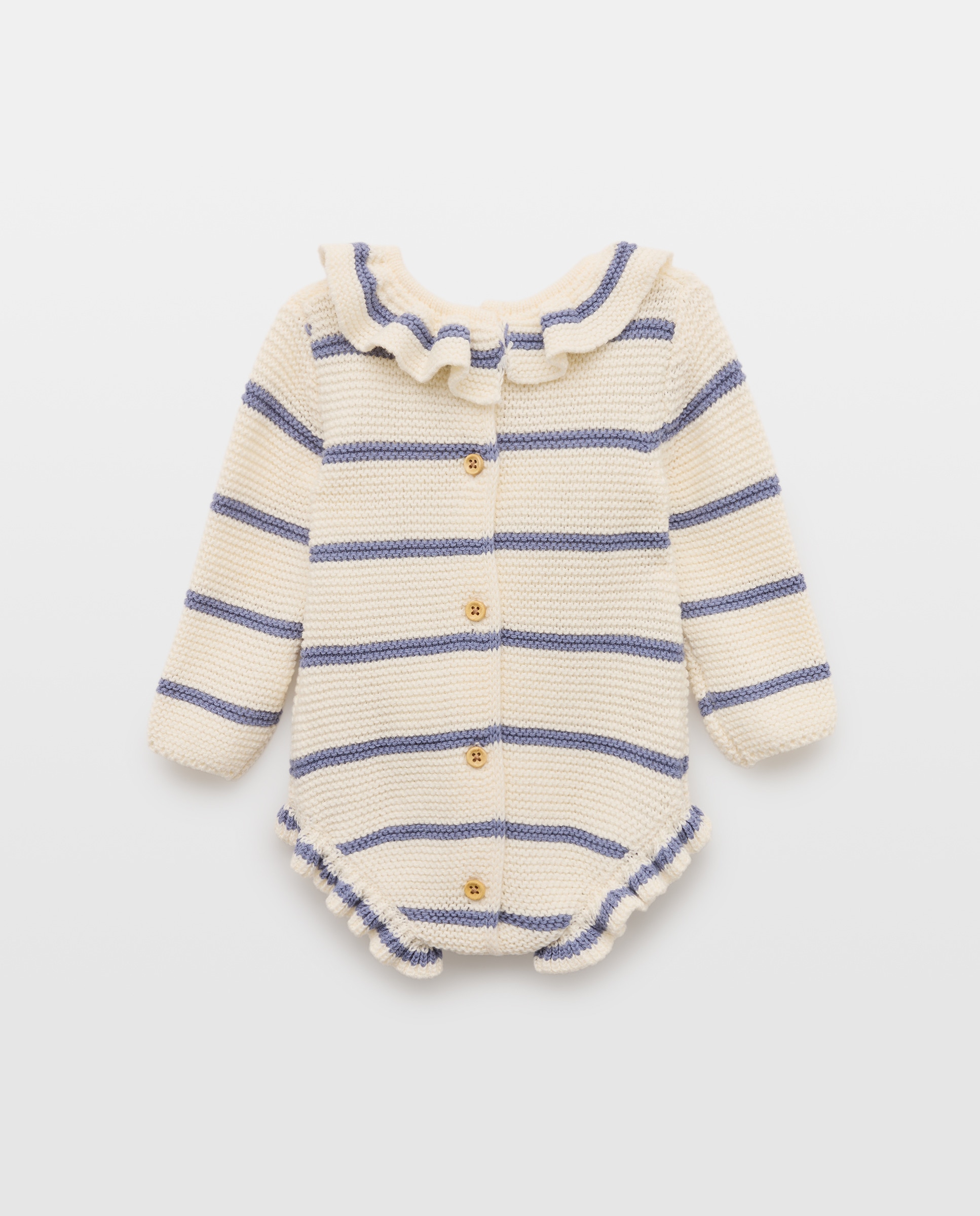 Pelele de recién nacido ml tricot volante 400 Azul-2