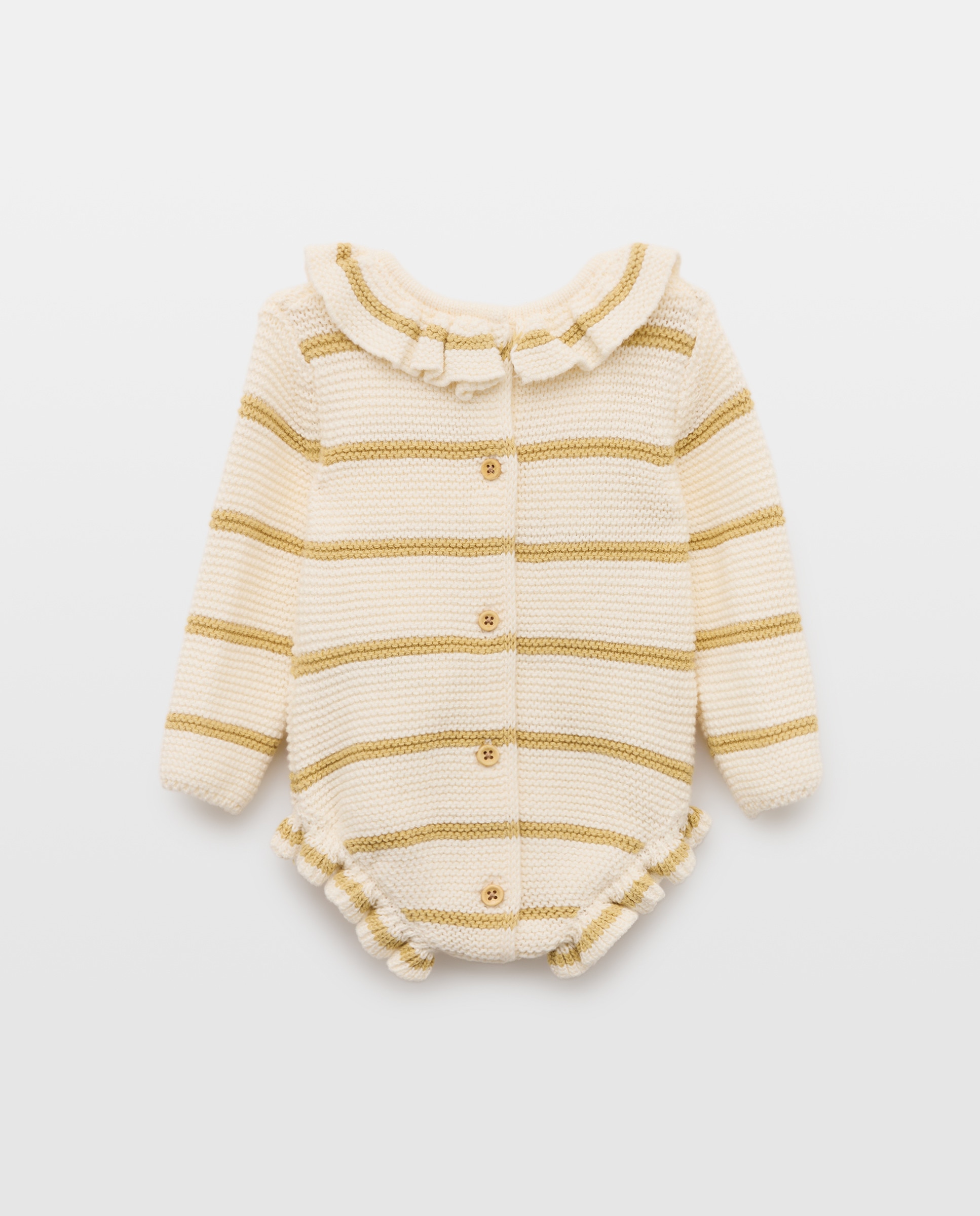 Pelele de recién nacido ml tricot volante 560 Oliva-2