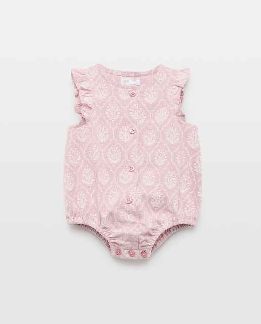 Imagen 0 de Ranita de recién nacido lino estampada volante