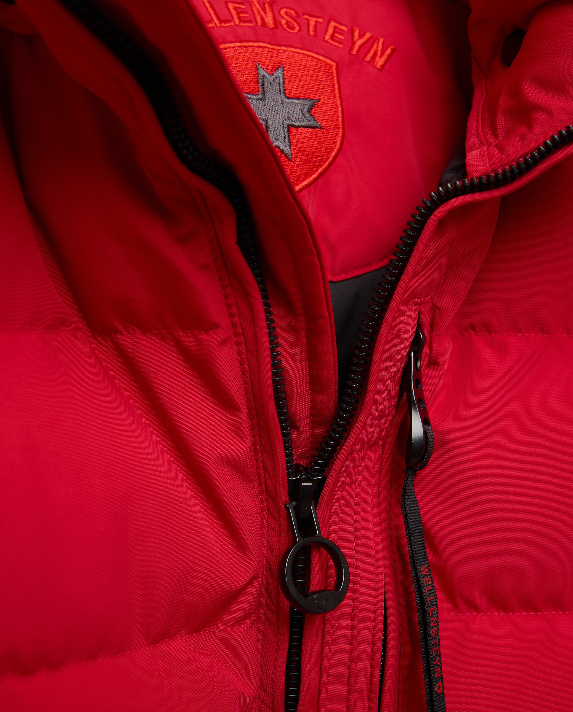 Parka Acolchoada com Capuz Desmontável Vermelho-6
