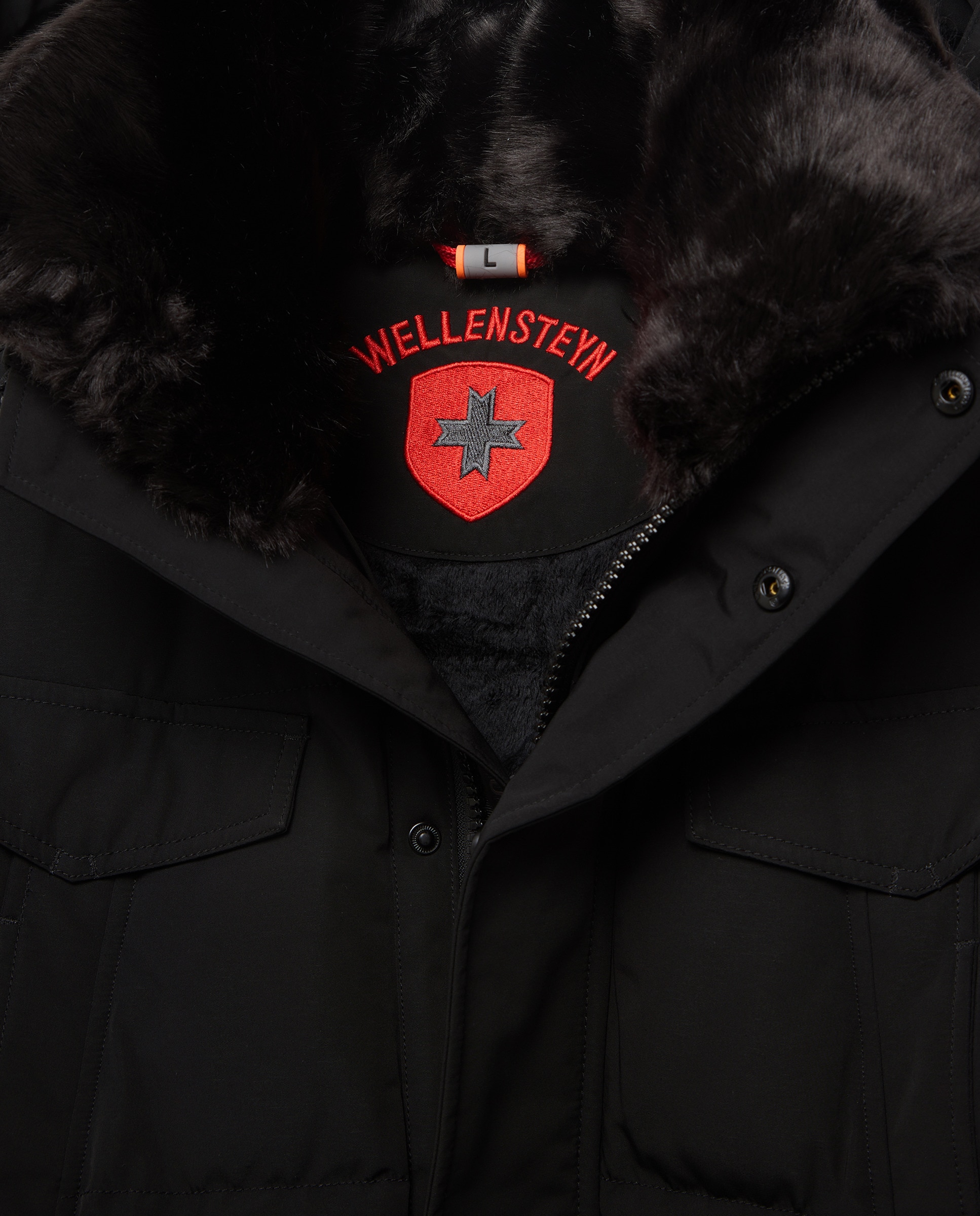 Parka Acolchoada com Capuz Desmontável Preto-6