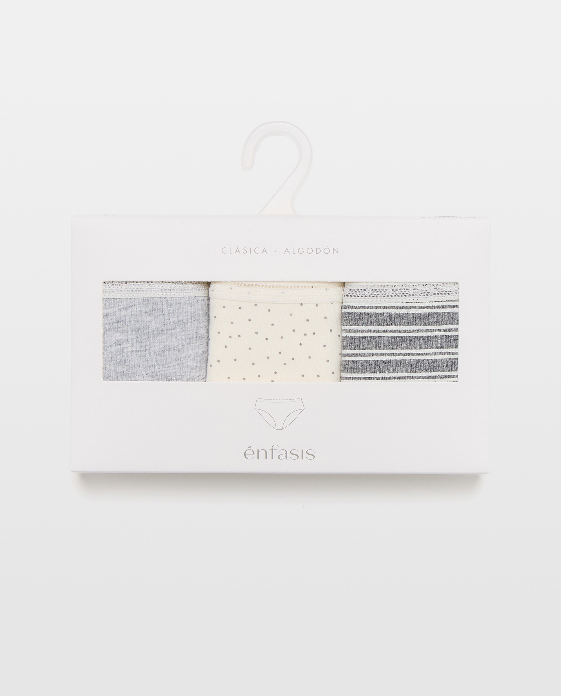 Pack de 3 Cuecas com Detalhe de Elástico Branco-6