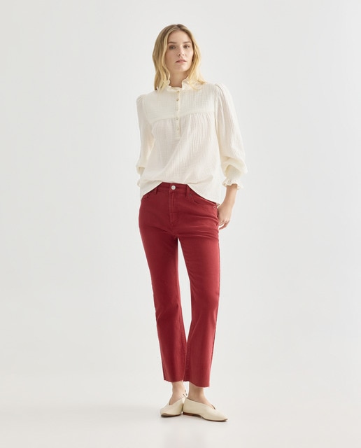 Imagen 0 de Pantalón de mujer cropped flare desflecado