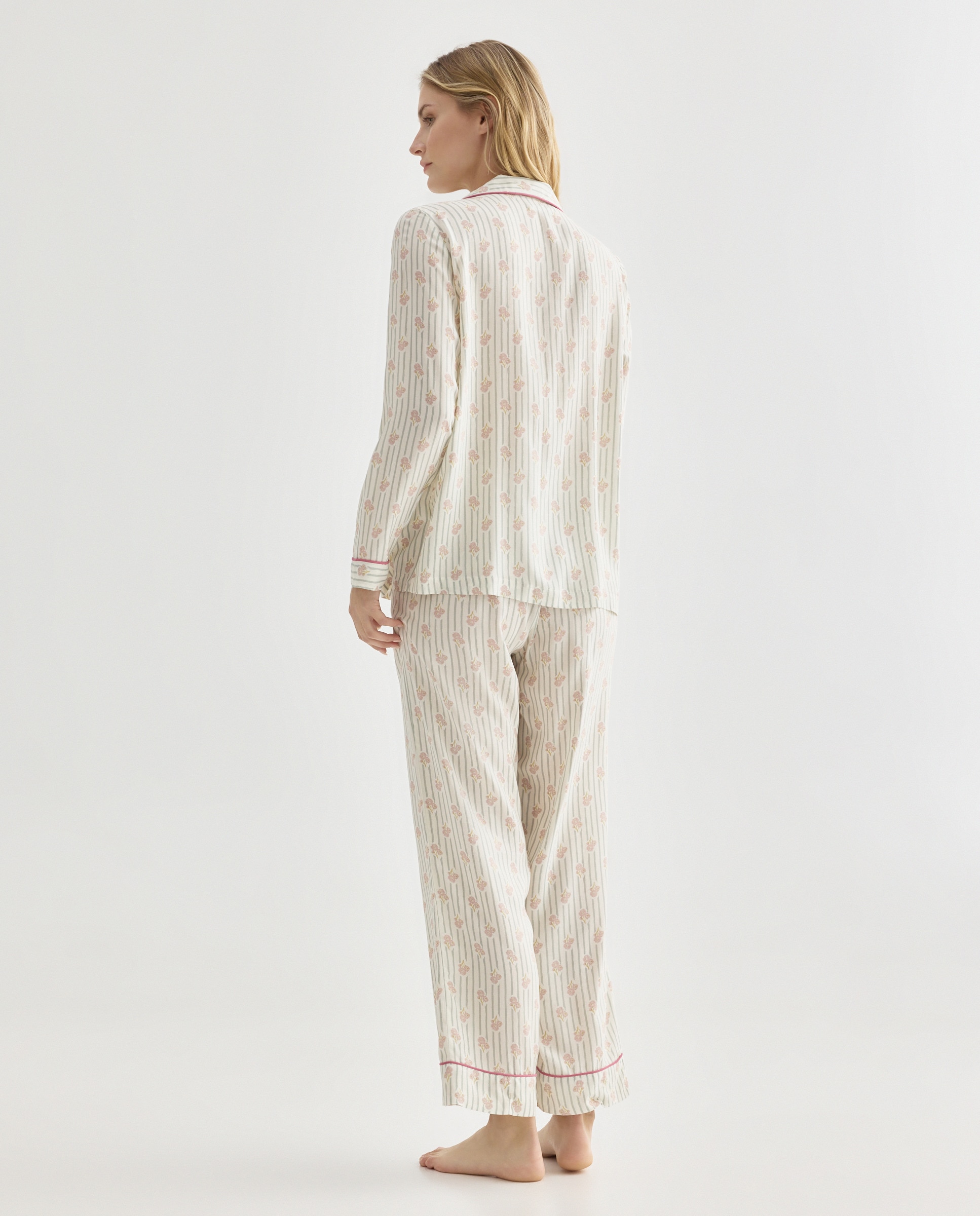 Pijama mujer estampado dos piezas Verde-2