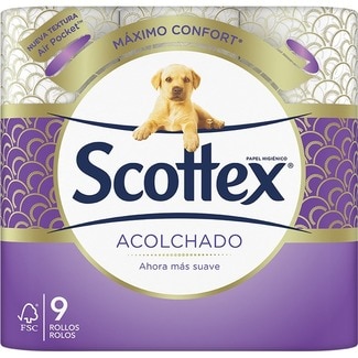 papel higiénico Acolchado 3 capas paquete 9 rollos - Scottex