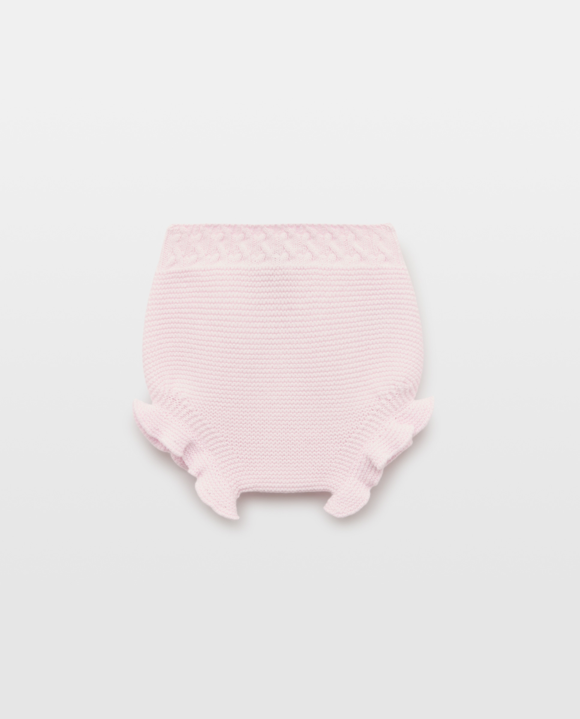 Tapa-Fraldas de Tricot de Bebé com Cós Entrançado e Folho Coconut El Corte Inglés Rosa-claro-1