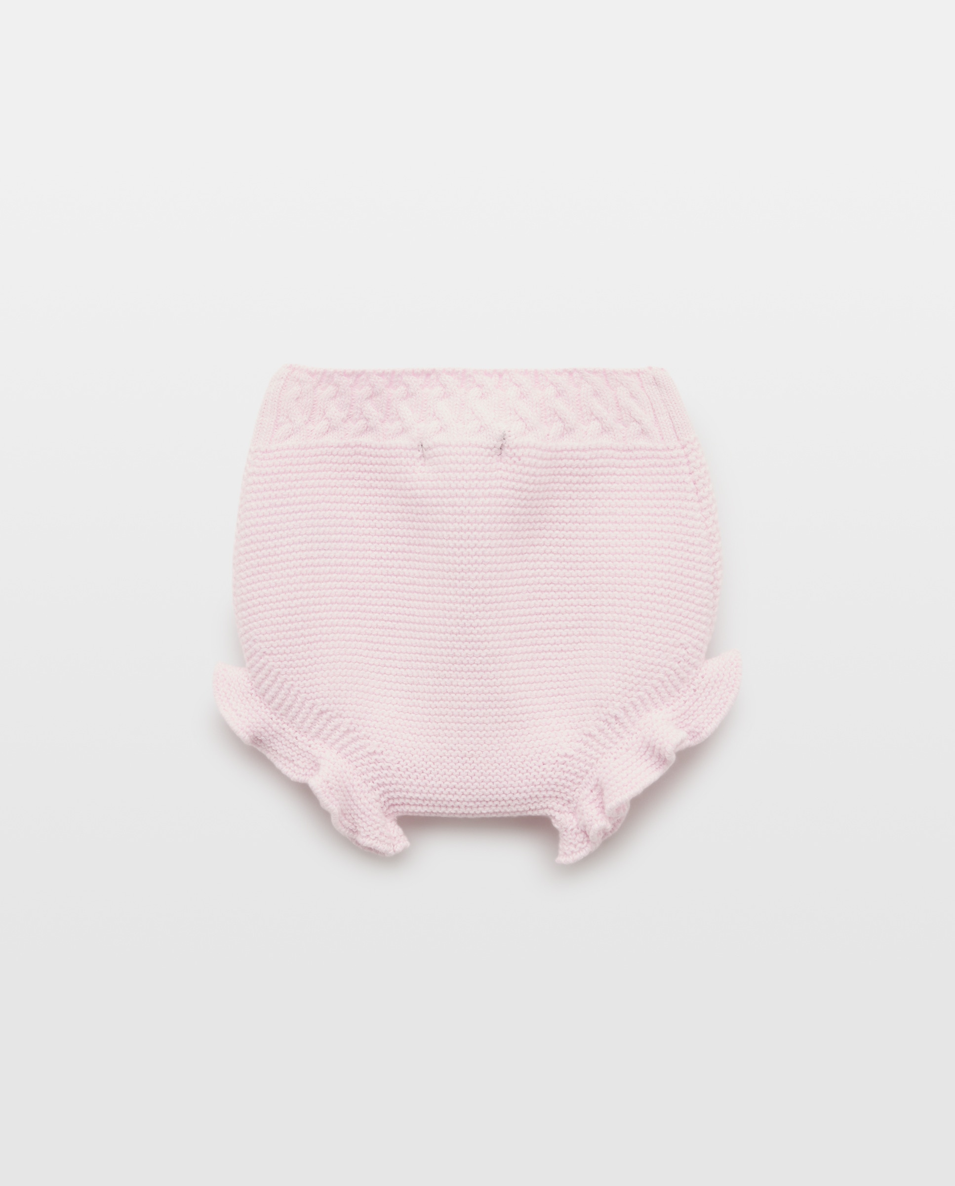 Tapa-Fraldas de Tricot de Bebé com Cós Entrançado e Folho Coconut El Corte Inglés Rosa-claro-2