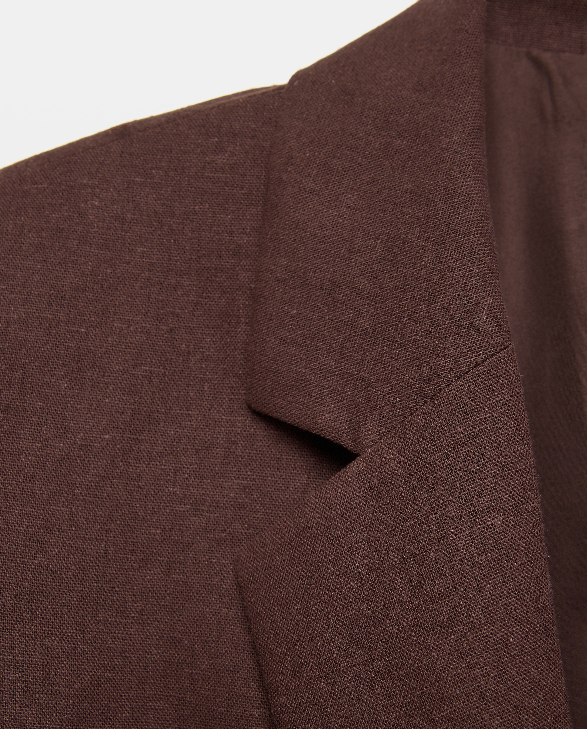 Blazer de Linho com Punho com Dobra Chocolate-5
