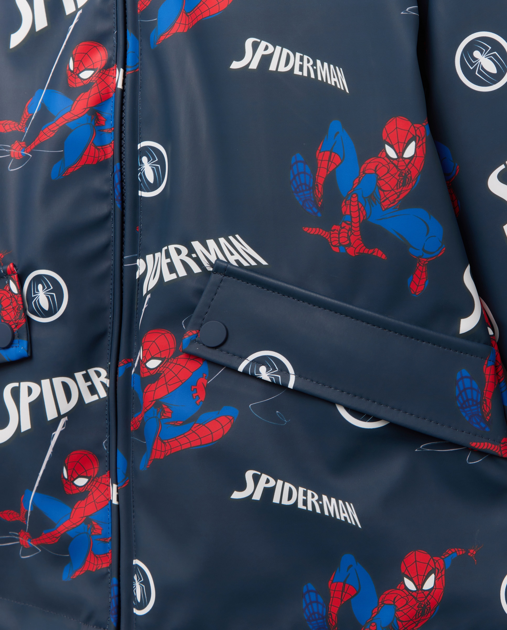 Parka Engomada com Estampado Homem-Aranha Azul-marinho-6