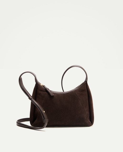 Imagem 0 de Mala a Tiracolo em Pele e Croute