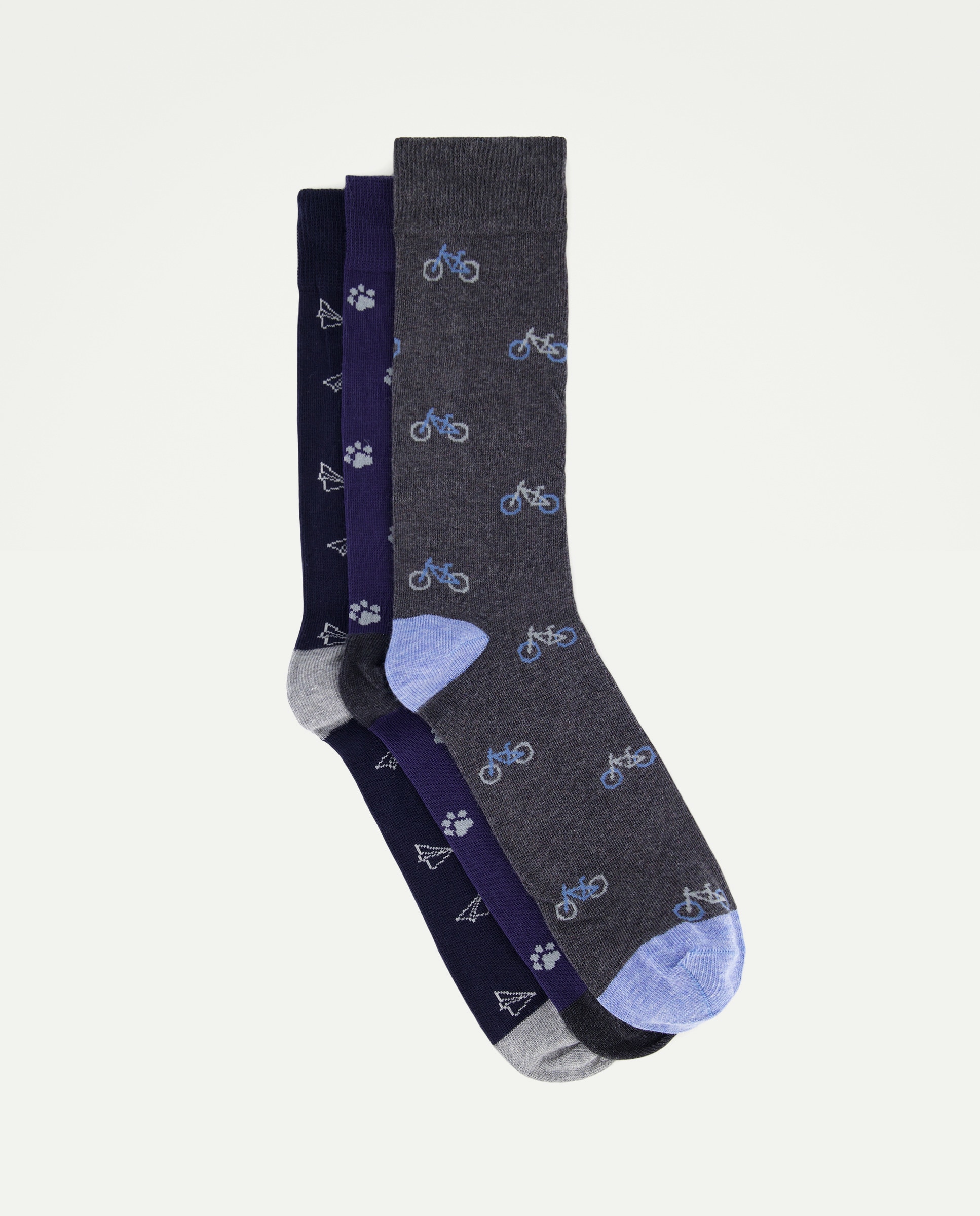 Imagem 0 de Pack de Três Pares de Meias Compridas com Fantasia. Produto Fabricado em Espanha