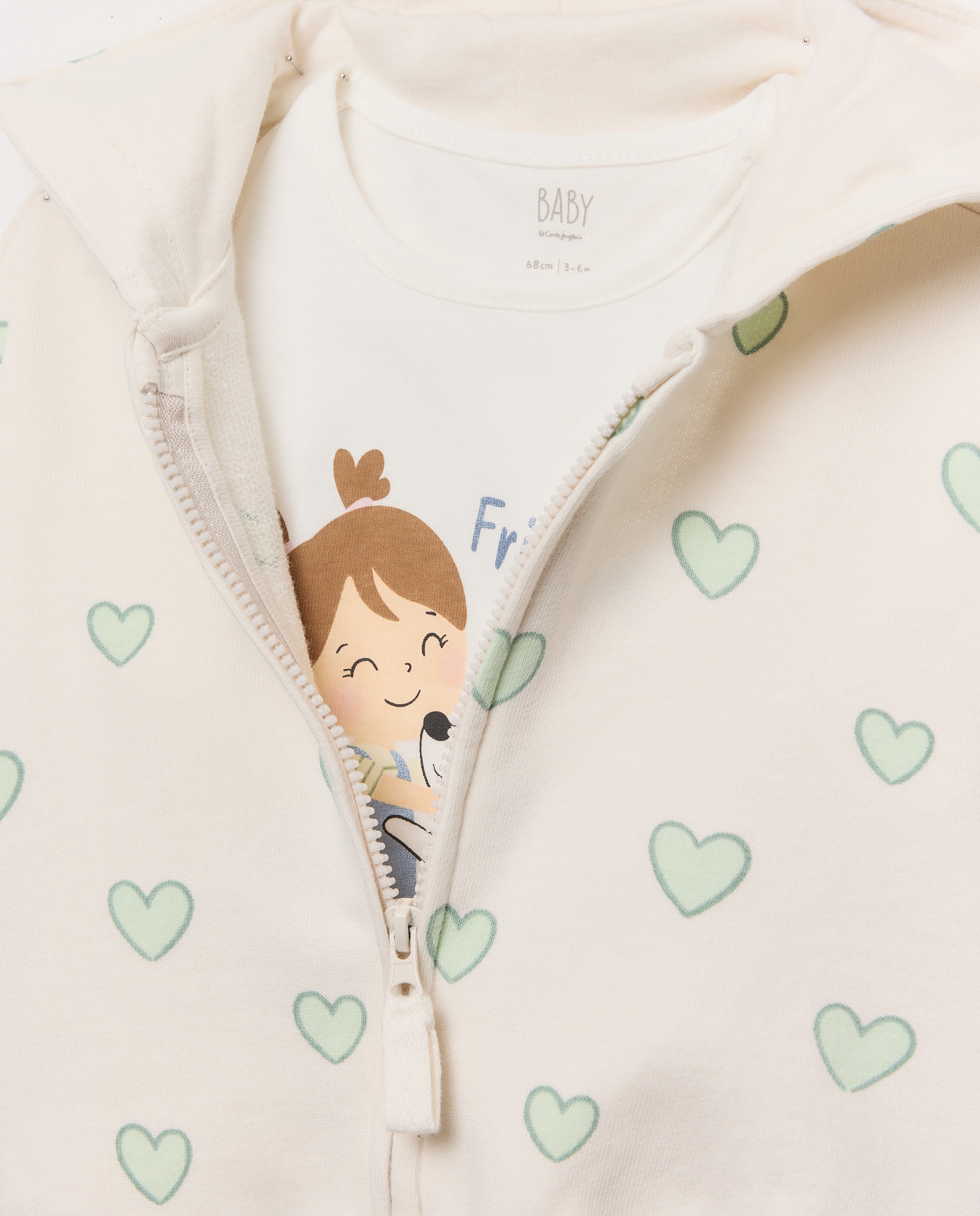 Conjunto de 3 Peças de Bebé com Estampado de Fantasia Baby El Corte Inglés Branco-3