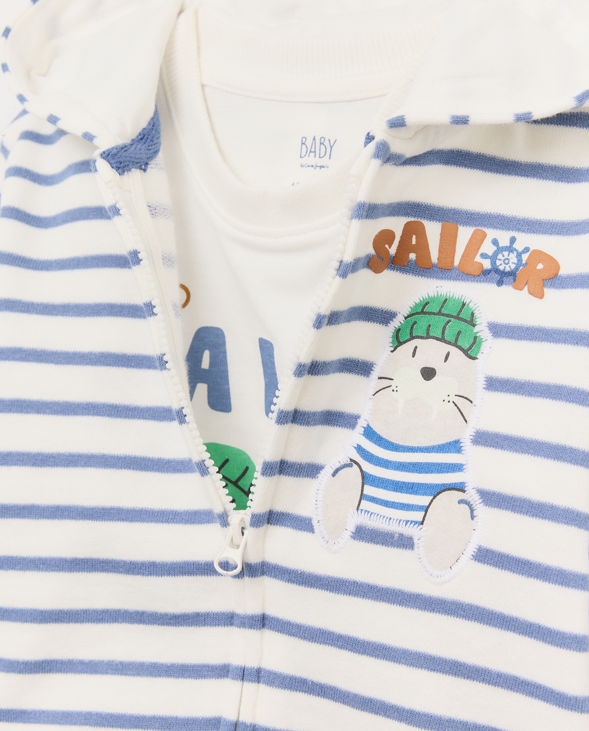 Conjunto de 3 Peças de Bebé Branco-marfim-3