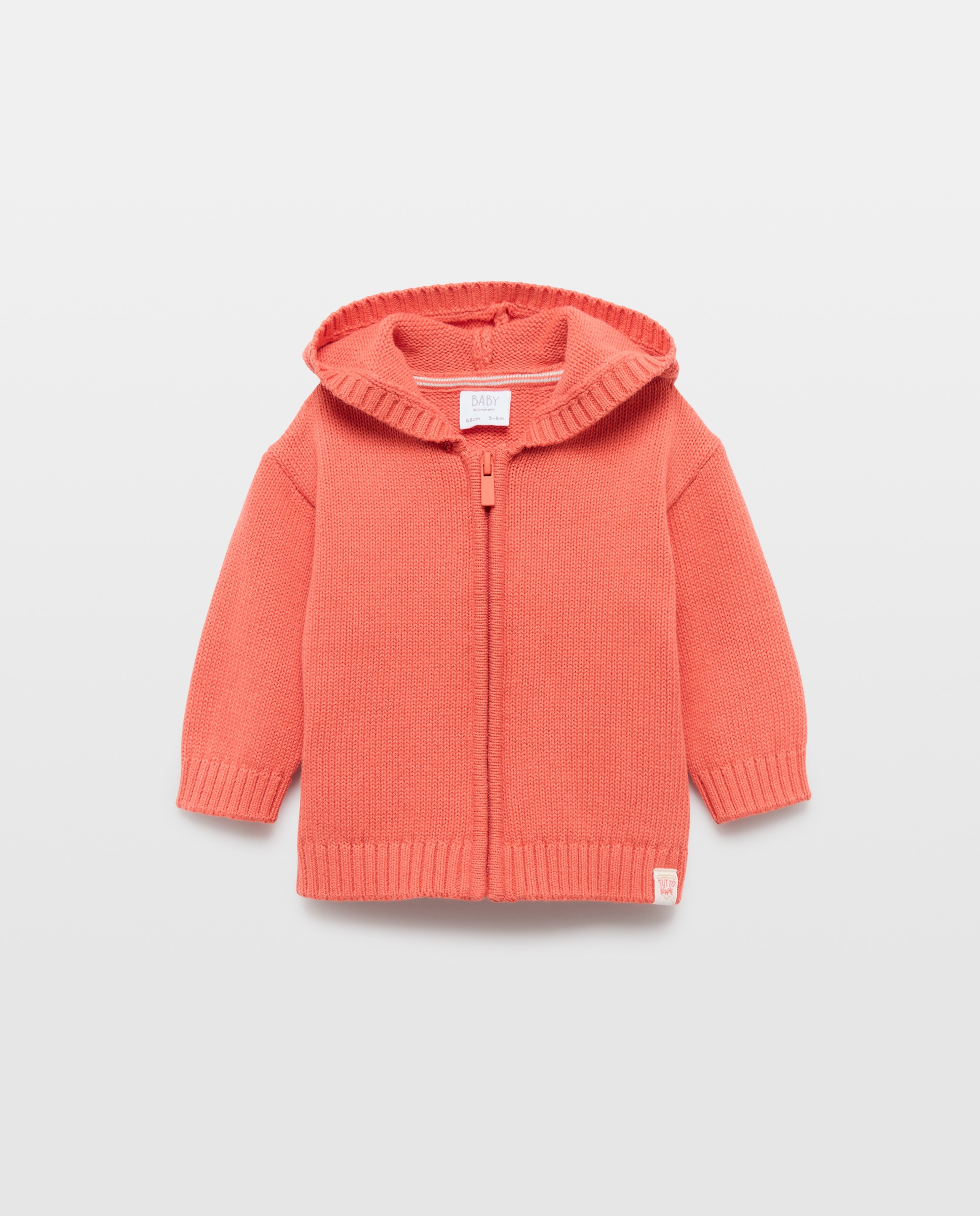 Casaco de Tricot de Bebé com Capuz 600 Vermelho-1