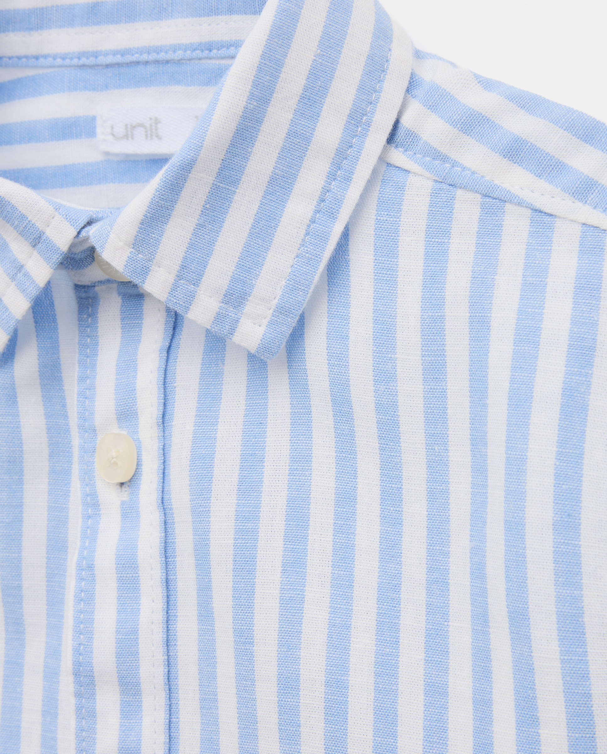 Camisa de bebé algodón-lino rayas 400 Azul-3