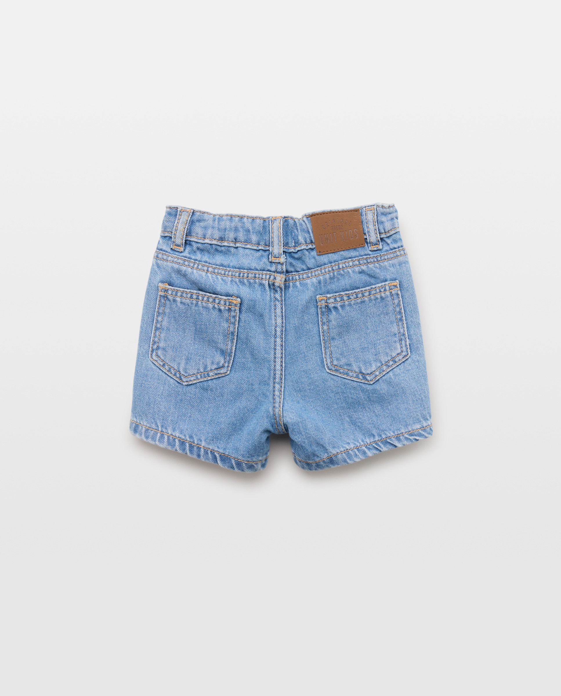 Bermuda de bebé denim 5 bolsillos Cerúleo-2
