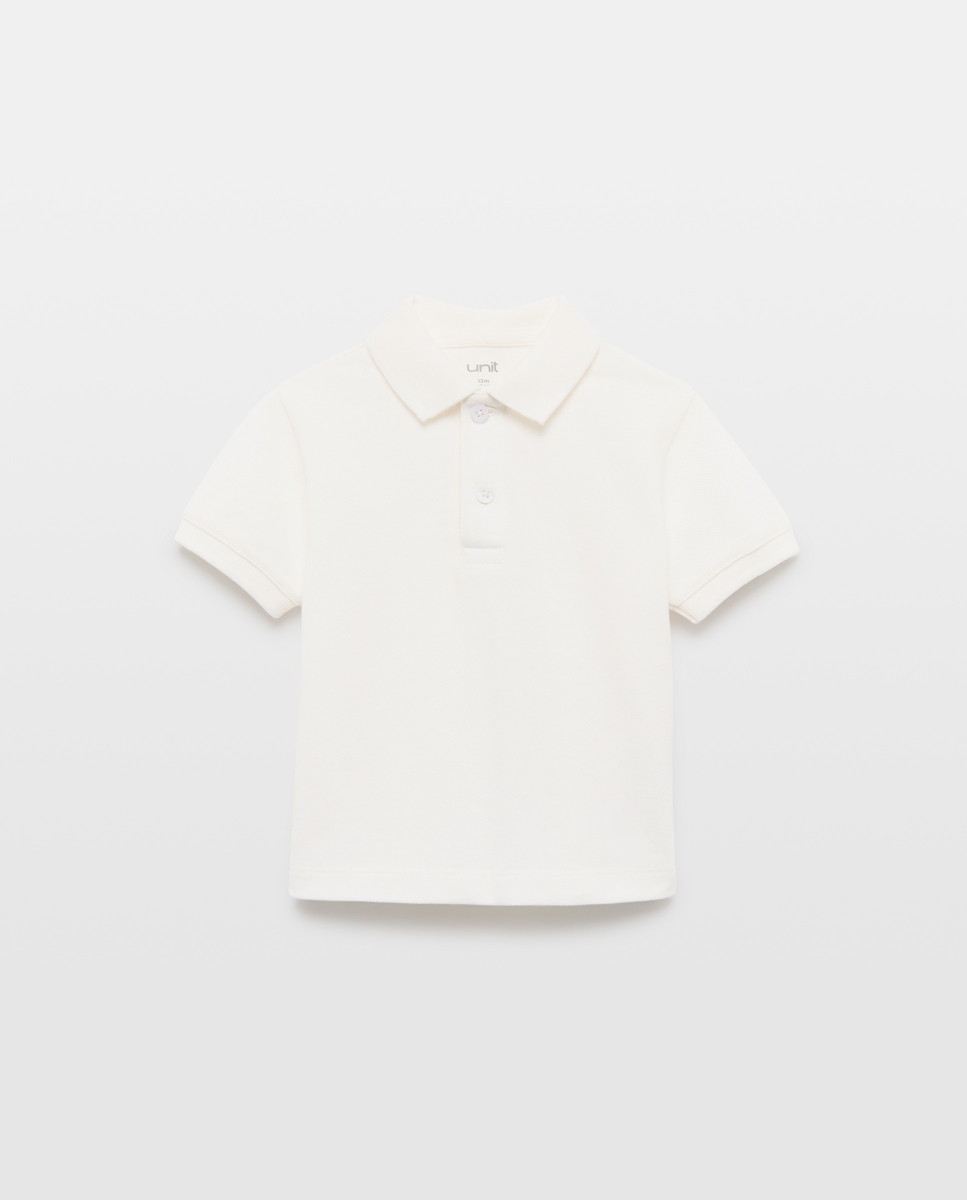 Polo de bebé piqué manga corta Blanco roto-1