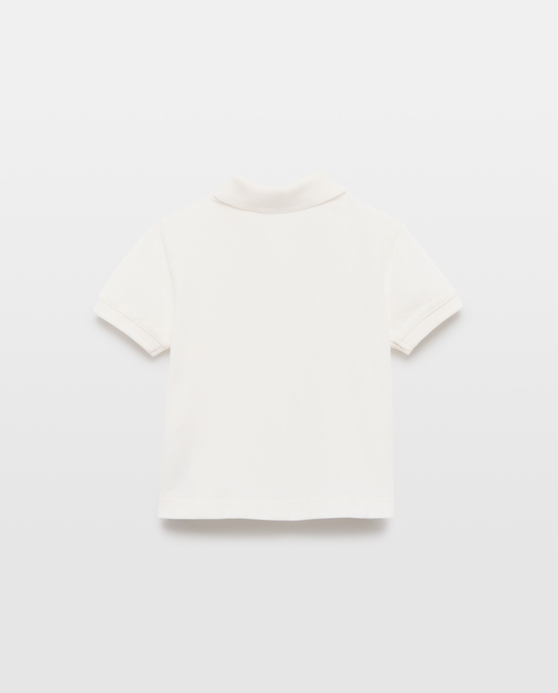 Polo de bebé piqué manga corta Blanco roto-2