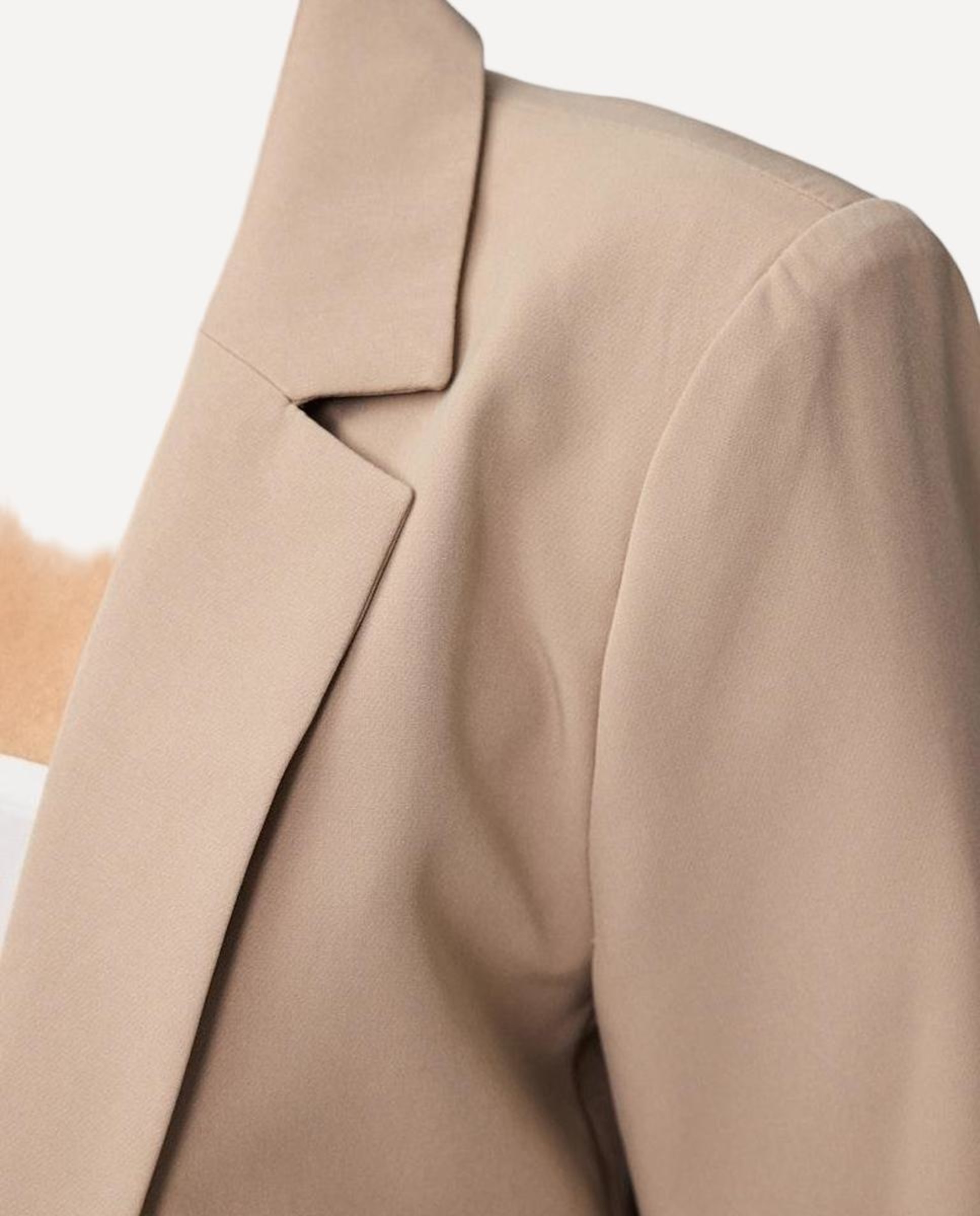 Blazer de mujer con solapas y bolsillos - Pieces - Gris oscuro Beige-5